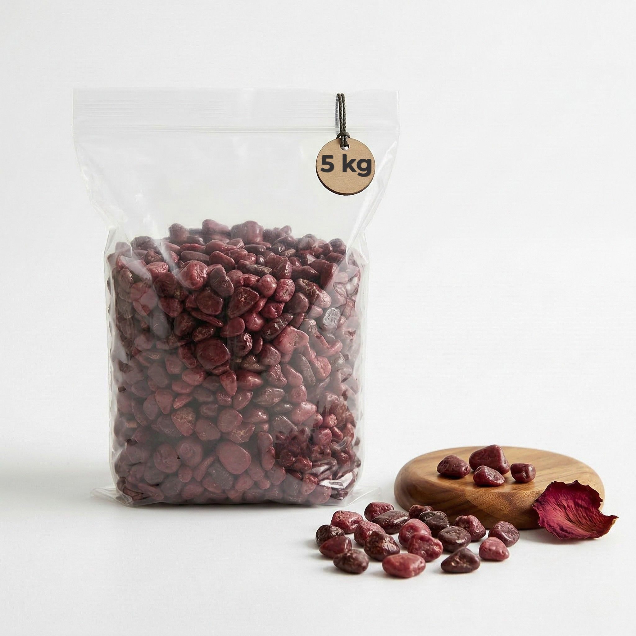 matches21 HOME & HOBBY Deko-Granulate Bunte Deko-Steine 5 KG Glas-Vasen Streudeko Ø 8-16 mm bordeaux, (1 St), Staubfreies Deko-Granulat als farbige Tischdeko Hochzeitsdeko
