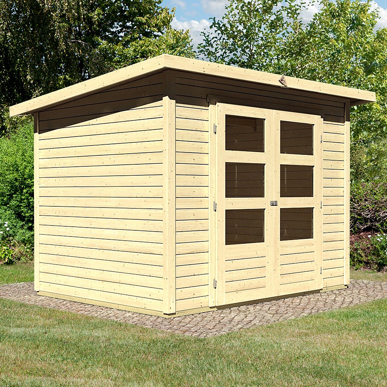 Karibu Gartenhaus Stockach 3, BxT: 282x210 cm, (Set), naturbelassen, terragrau oder anthrazit, Made in Germany