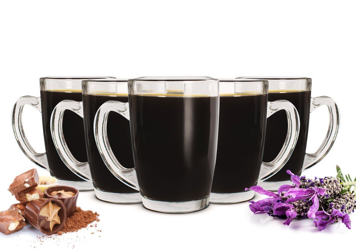 Sendez Espressoglas 6 Espresso Gläser 90ml Espressotassen Tasse Espressoglas Kaffeegläser, 6-tlg., Glas