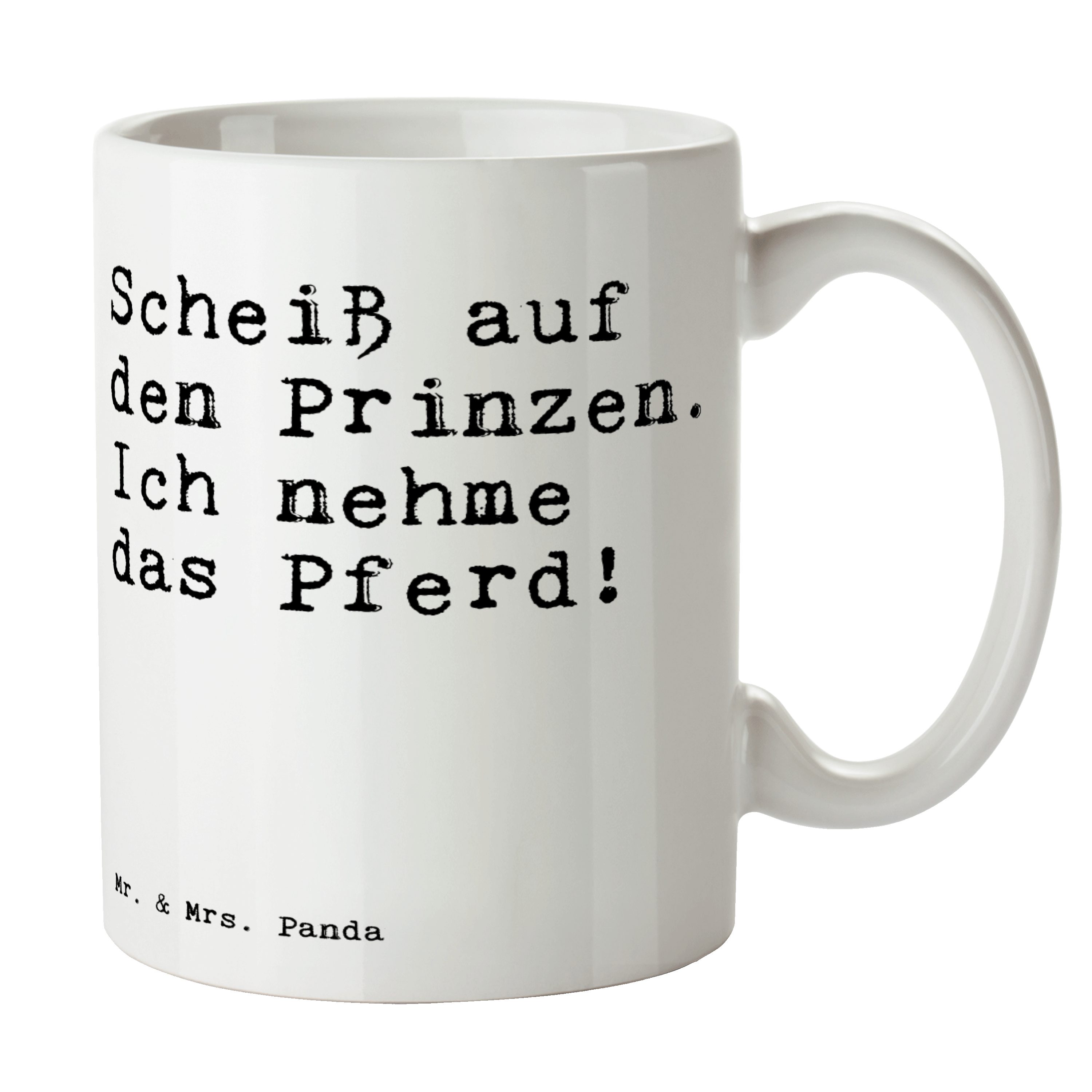 - Spru, Keramik & auf Pferd, Prinzen.... Tasse Panda - Mrs. den Weisheiten, Geschenk, Mr. Weiß Scheiß