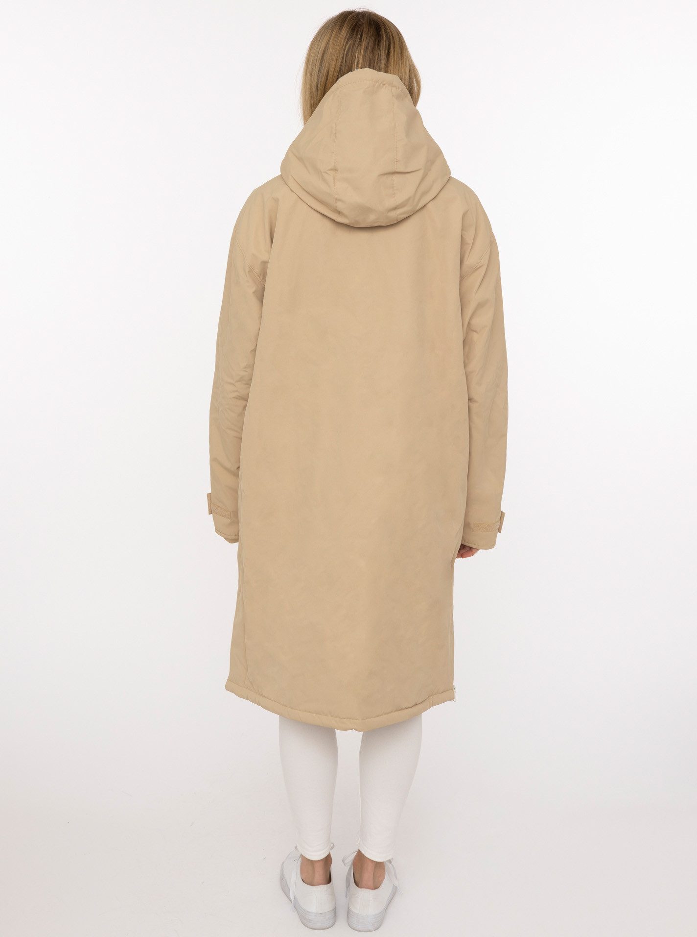 Zwillingsherz Kurzmantel "Oversize Windjacke ZH" seitliche Taschen, Kapuze, Reißverschluss, Teddy Futter, Oversized