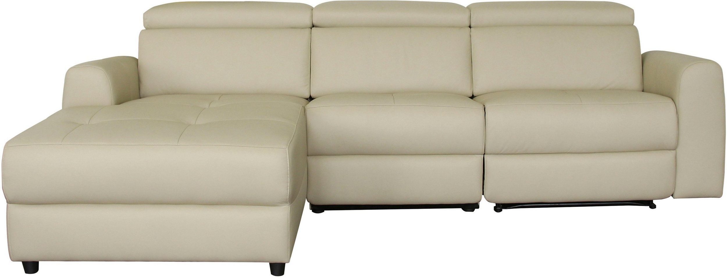 loft24 3-Sitzer Carla, Couch, Sofa, Lederoptik, Relaxfunktion, 275 cm breit, Recamiere