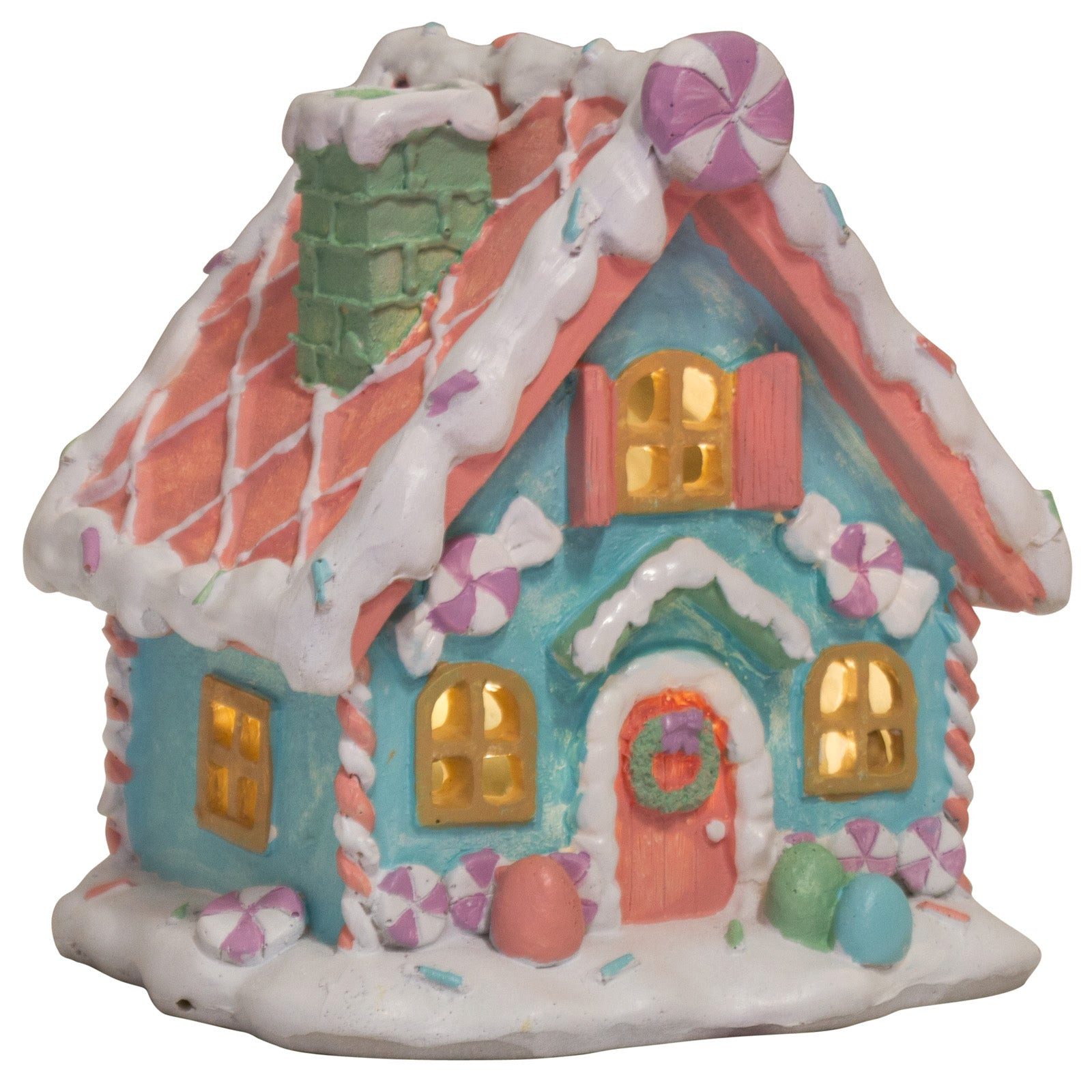 Weihnachtshaus Lebkuchenhaus mit LED 13 cm