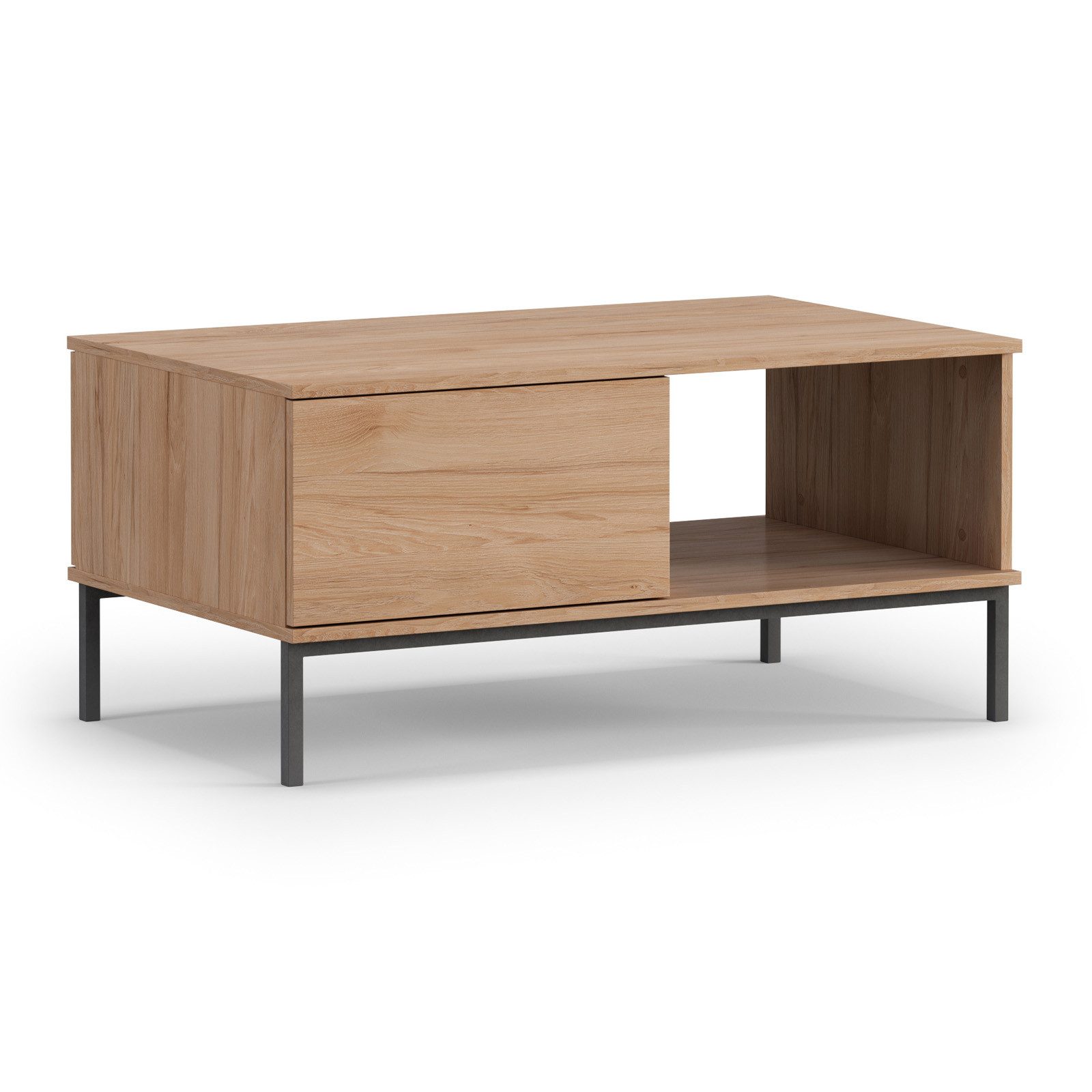 HAUSELEMENT Couchtisch QUERTY QT-02, 2 Schubladen 100 cm Wohnzimmertisch Beistelltisch Kaffeetisch Modern