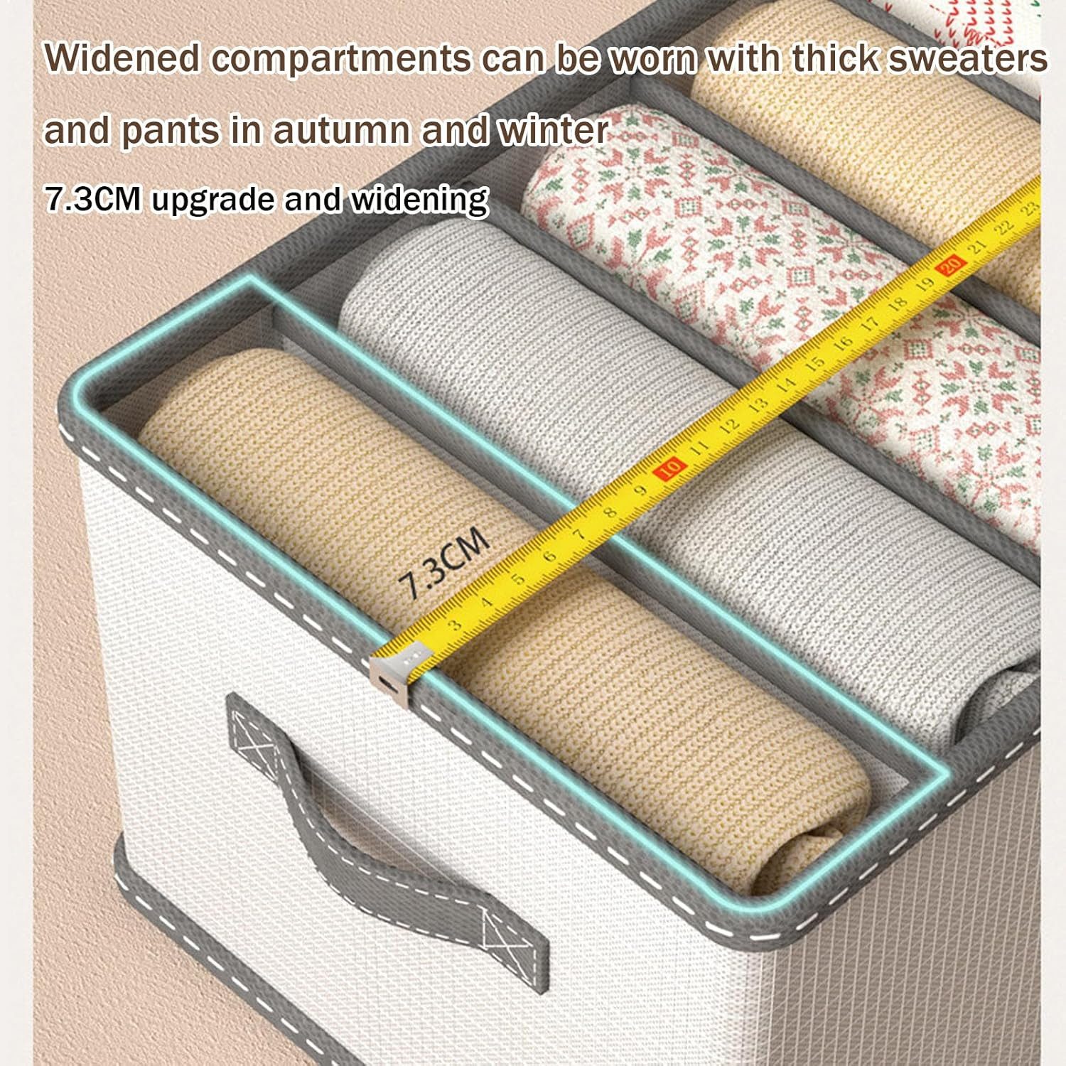 Coonoor Aufbewahrungsbox Kleiderschrank Organizer,9/7 Zellen Faltbare Schrank mit Trennwänden – Bild 4 von 5