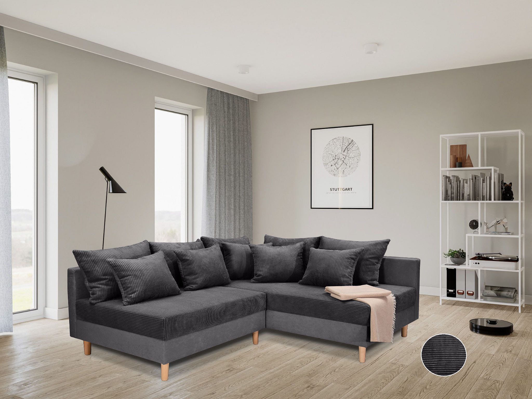 COLLECTION AB Ecksofa Anton L-Form, B: 201 cm, 5 Zierkissen, Federkern