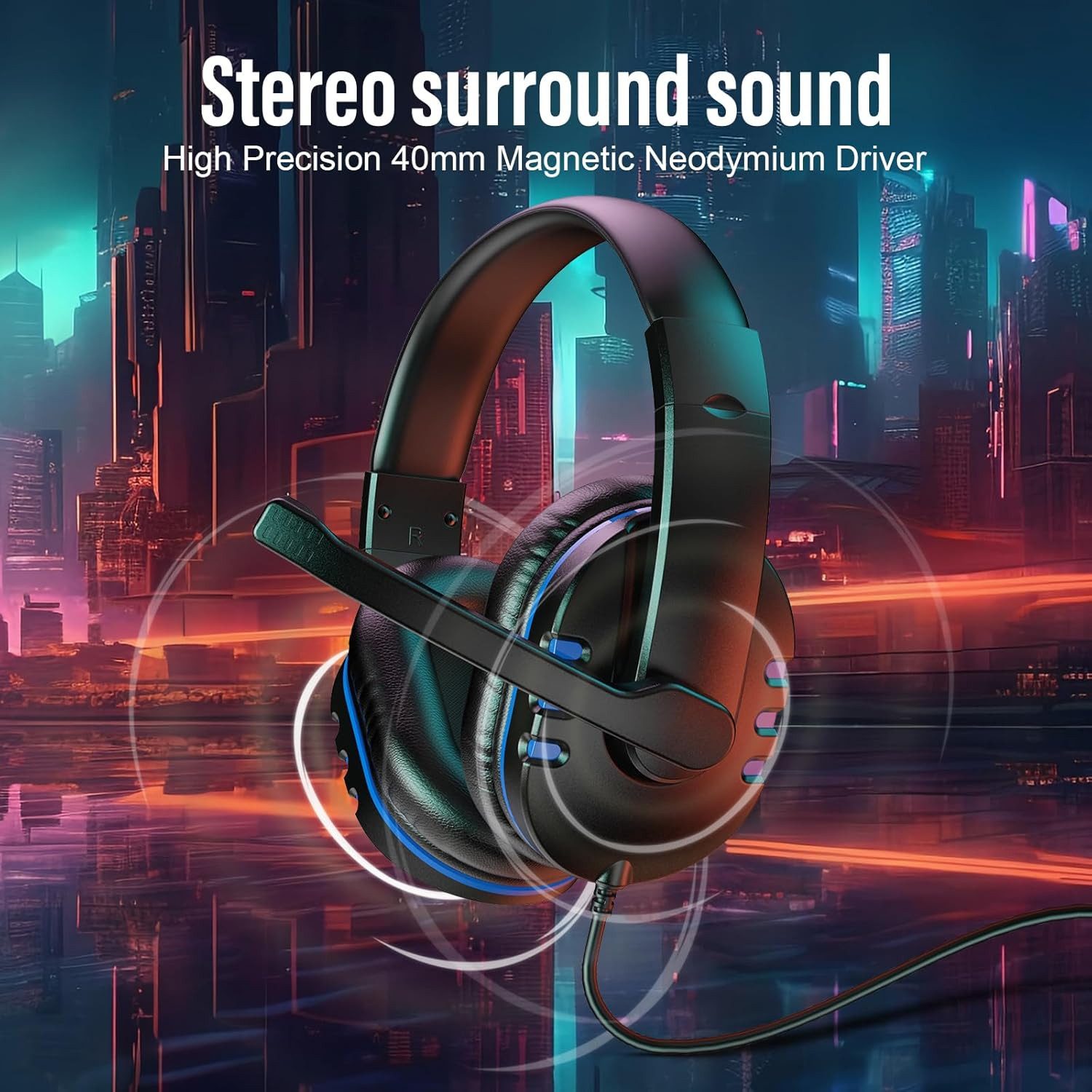 Athlix Kopfhörer mit Mikrofon für Xbox Playstation PC Kabelgebunden Gaming-Headset (Breite Kompatibilität, Geräuschunterdrückung, Stereoklang)