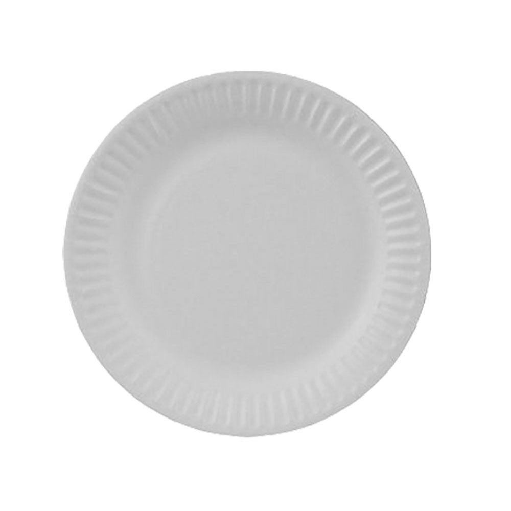 Pappteller Imbissteller, Snackteller rund PAP/REC Ø 23 cm weiß 100 Stk.