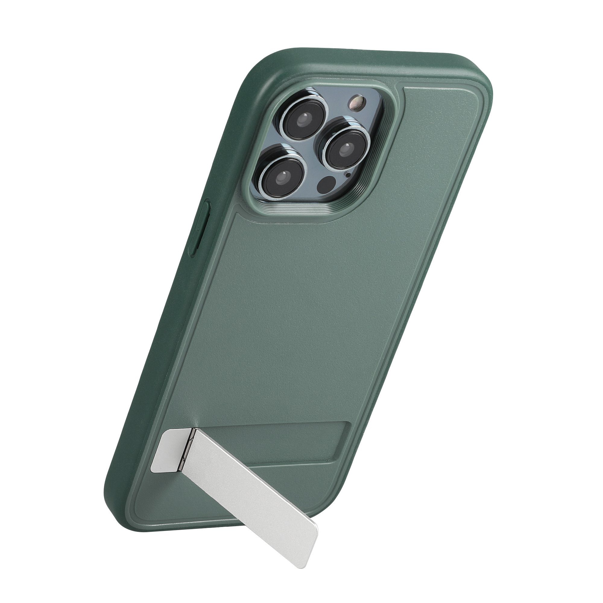kwmobile Handyhülle Hülle für Apple iPhone 14 Pro Max - Case mit TPU Bumper, Kunststoff Handy Cover mit ausklappbarem Ständer