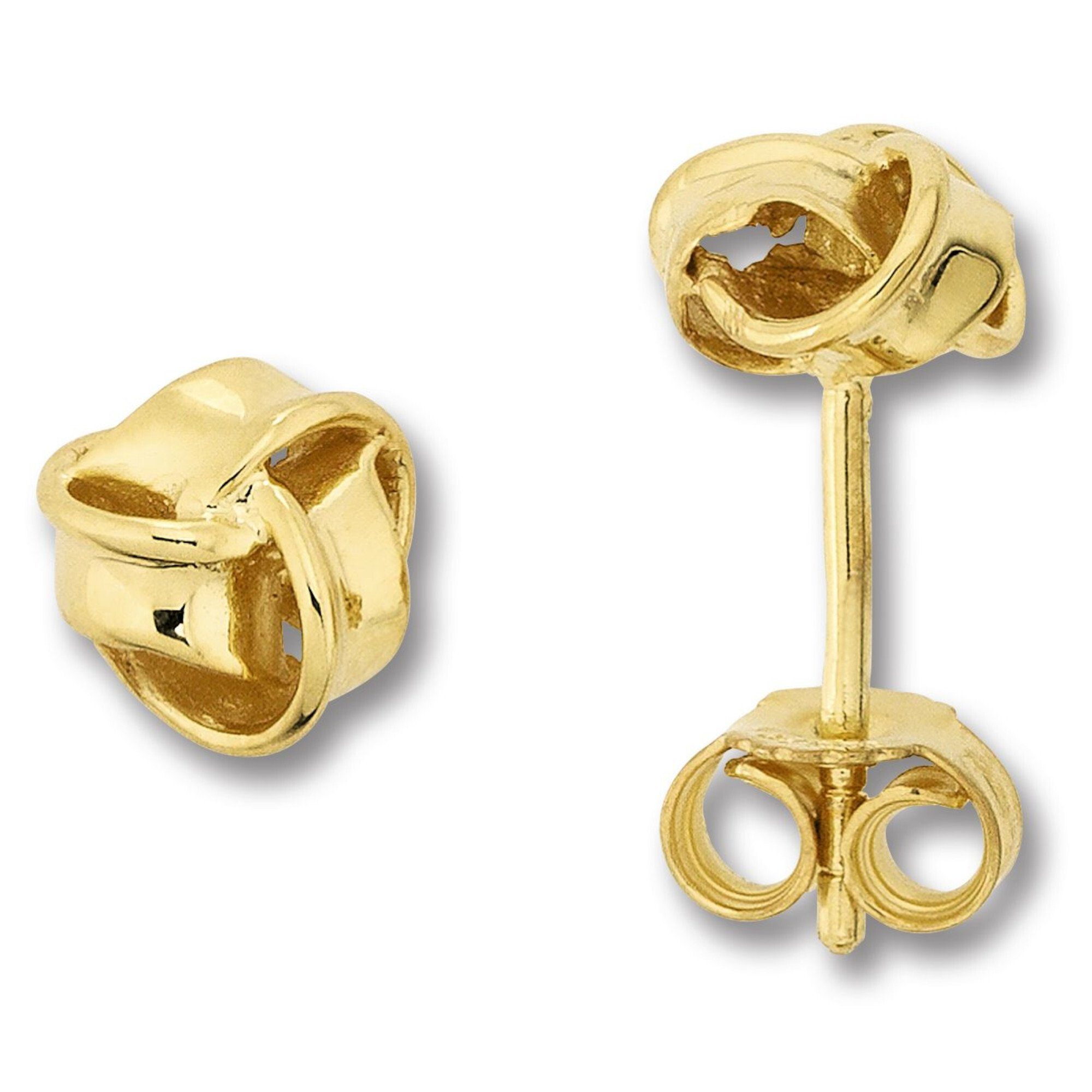 Paar Ohrhänger Knoten Ohrringe Ohrstecker aus 333 Gelbgold