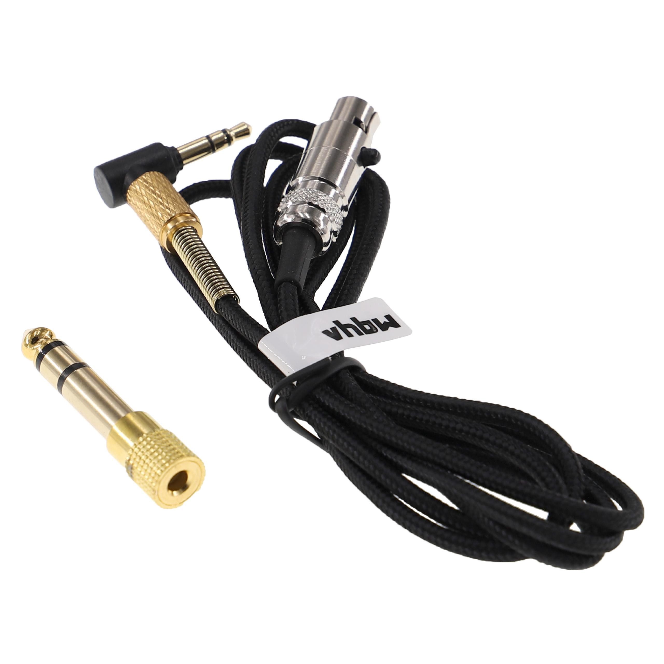 vhbw passend für AKG K702, Q701, K712, K701 Kopfhörer Audio-Kabel, (120 cm), Hochwertiges Verbindungskabel für Kopfhörer, Anschlüsse: 1x 3,5 mm – Bild 2 von 4