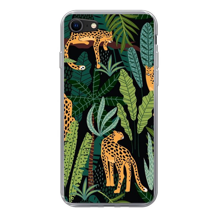 MuchoWow Handyhülle Dschungel - Panther - Muster - Jungen - Mädchen - Pflanzen Handyhülle Apple iPhone SE (2022) Handy Case Silikon Bumper Case
