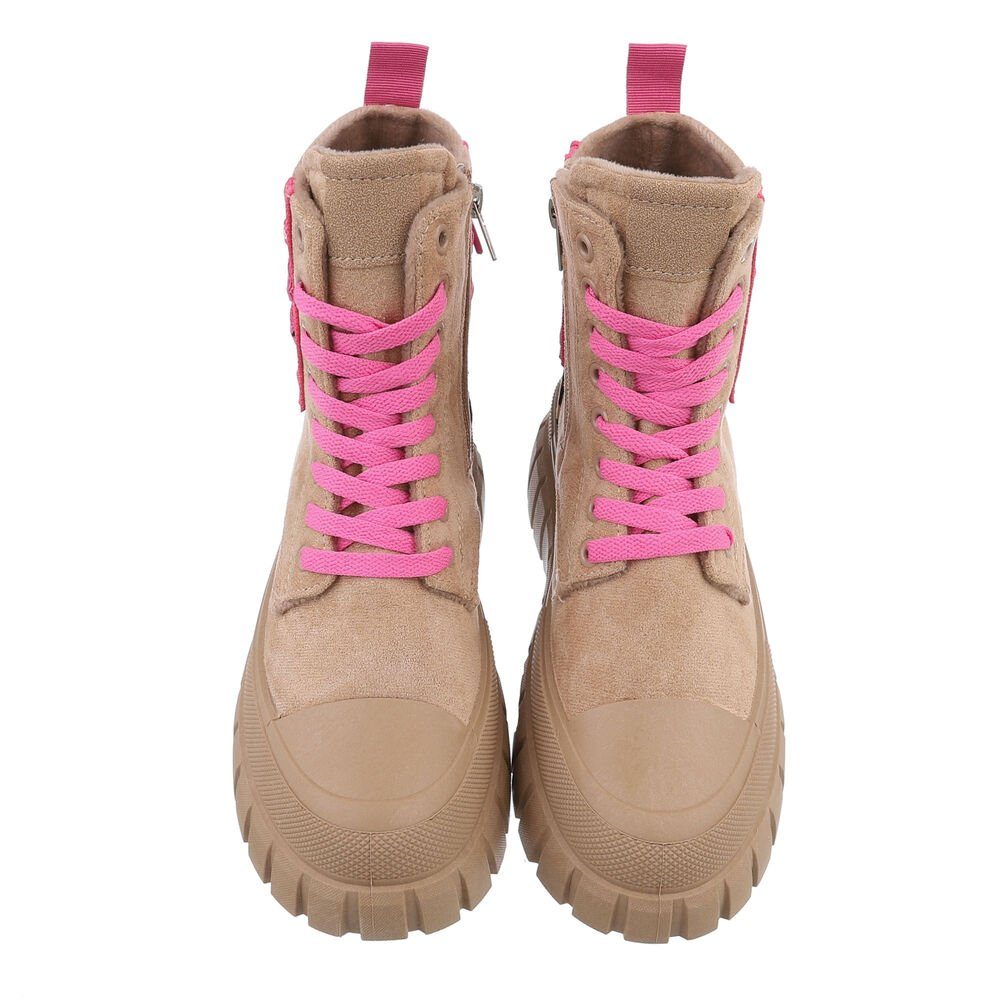 Ital-Design Damen High-Top Freizeit Sneakerboots