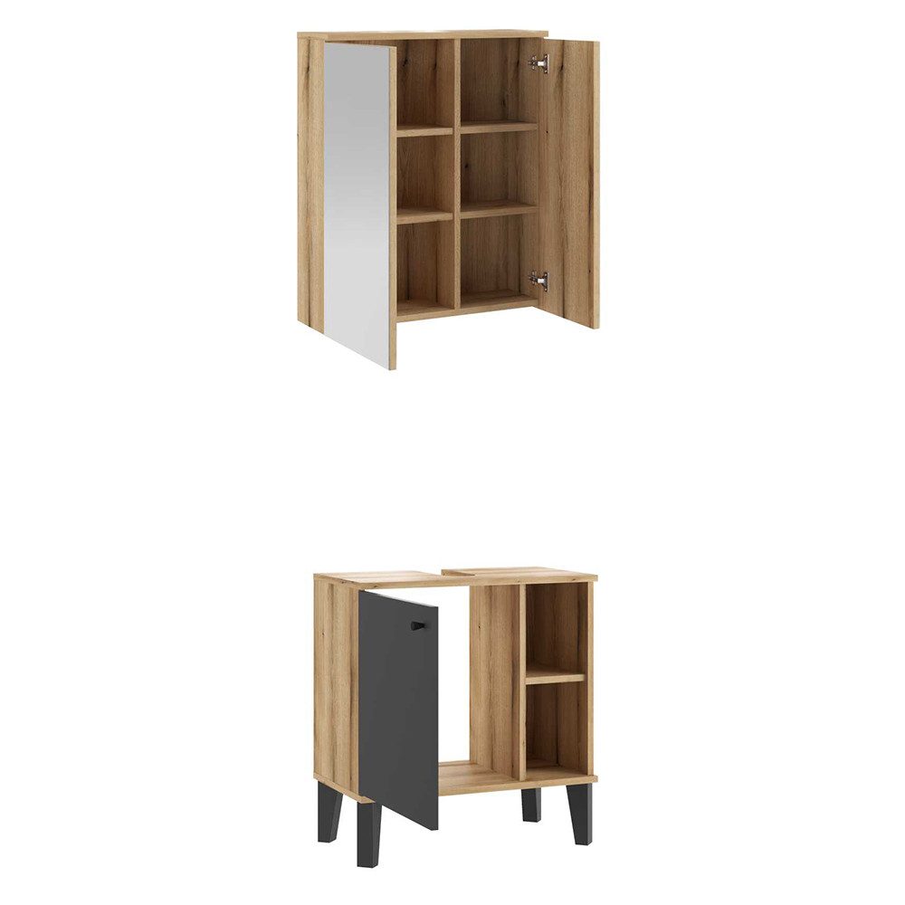 Lomadox Badmöbel-Set OLEAN-61, (Spar-Set, 2-St., Waschbeckenunterschrank günstig online kaufen