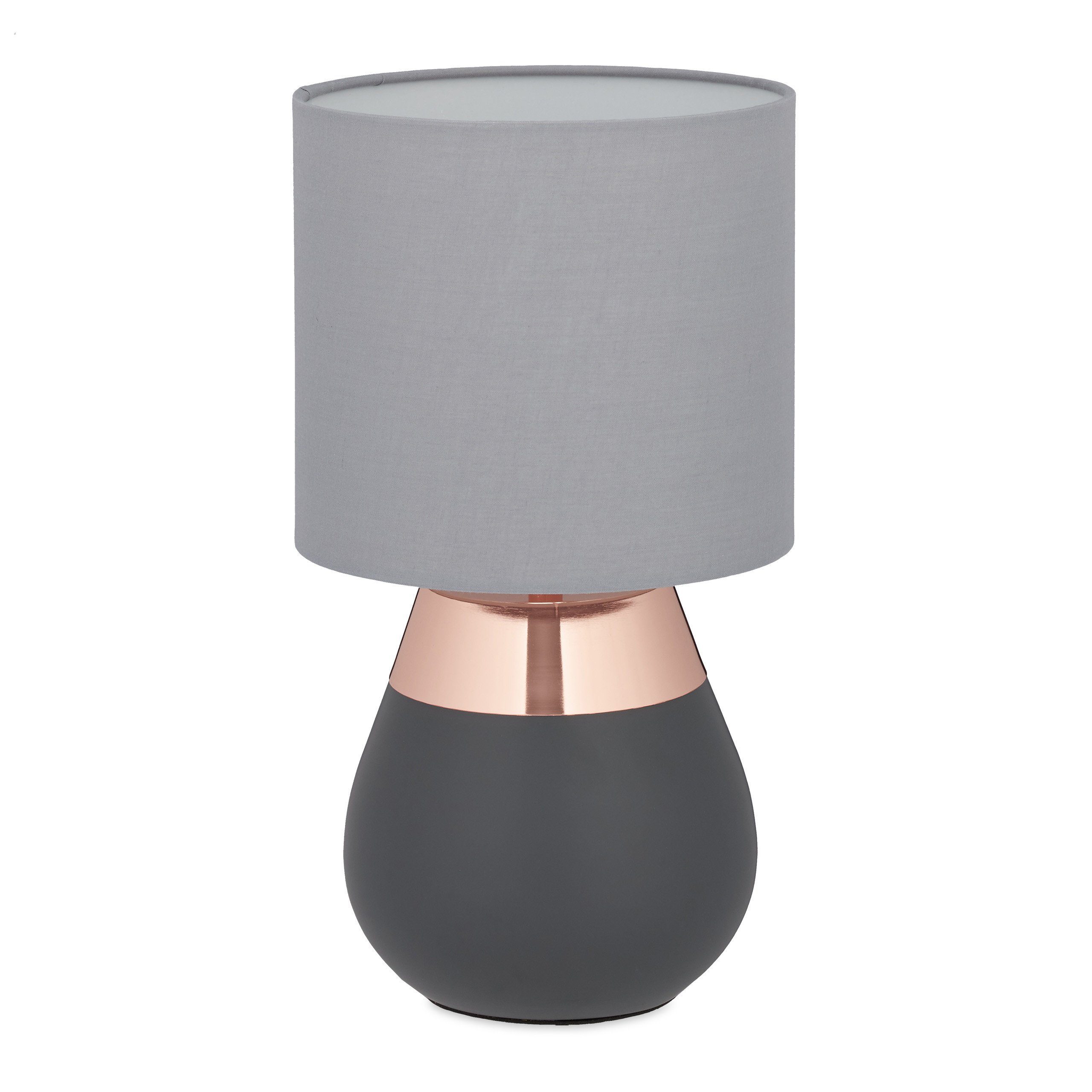 relaxdays Nachttischlampe Touch oval, Kupfer günstig online kaufen