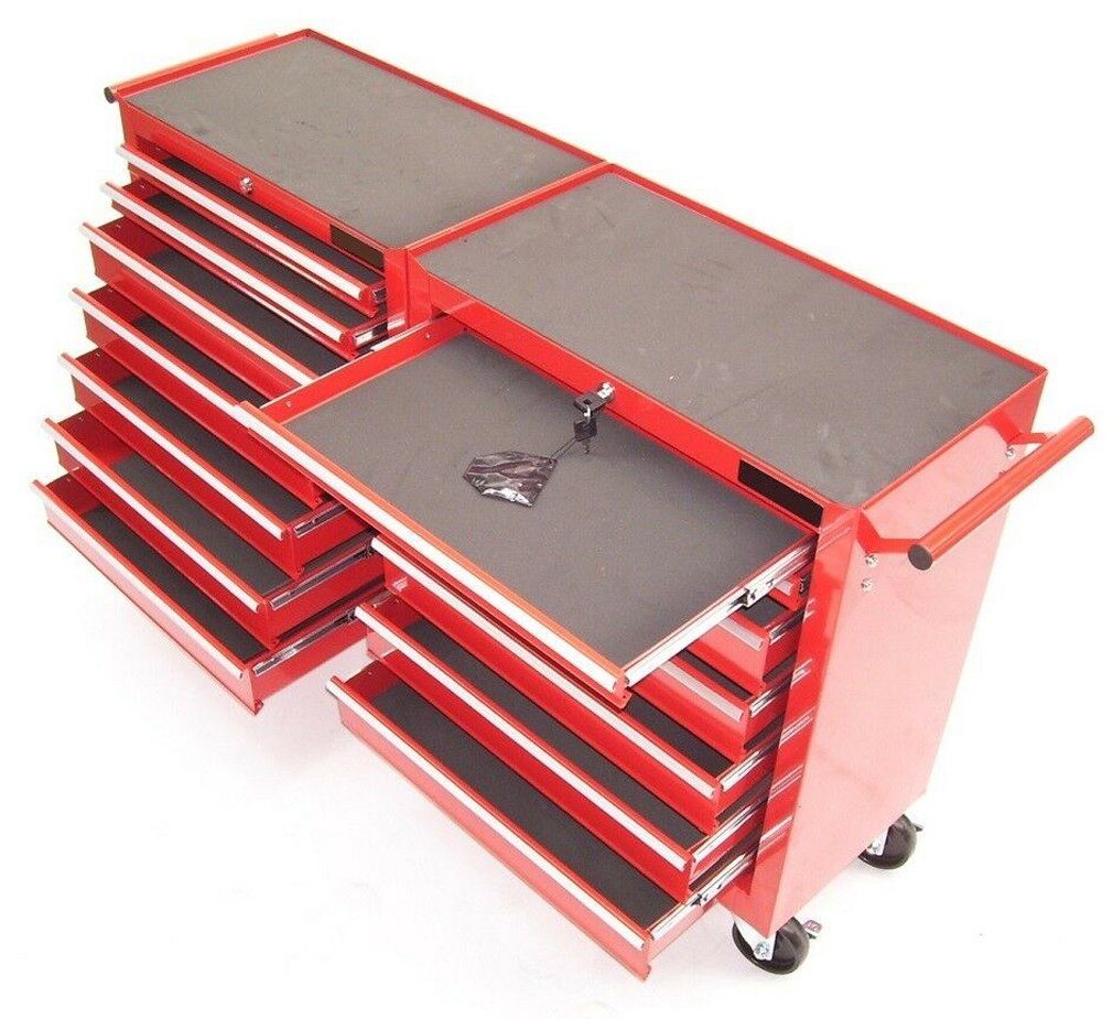 Apex Werkstattwagen Werkzeugwagen XXL mit 14 Schubladen Werkstattwagen Rollwagen Werkzeug