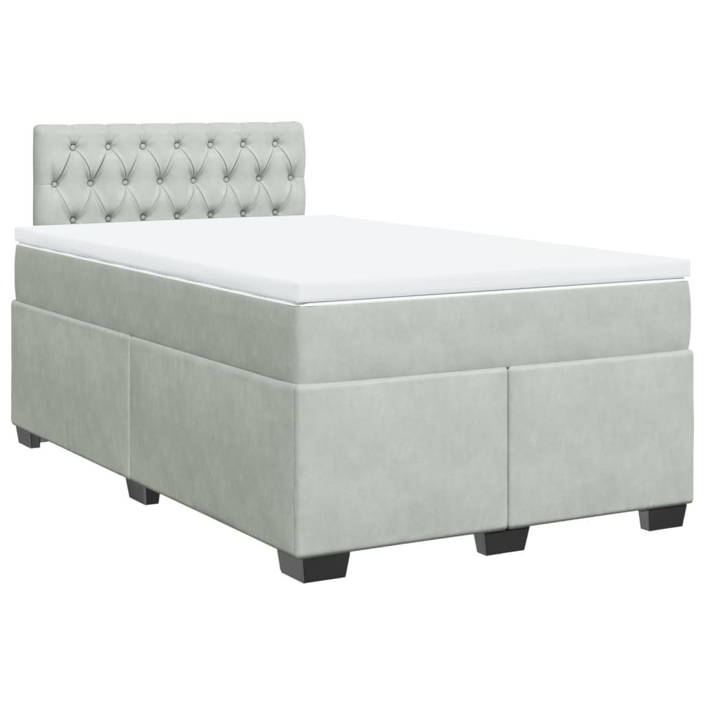vidaXL Bett Boxspringbett mit Matratze Hellgrau günstig online kaufen