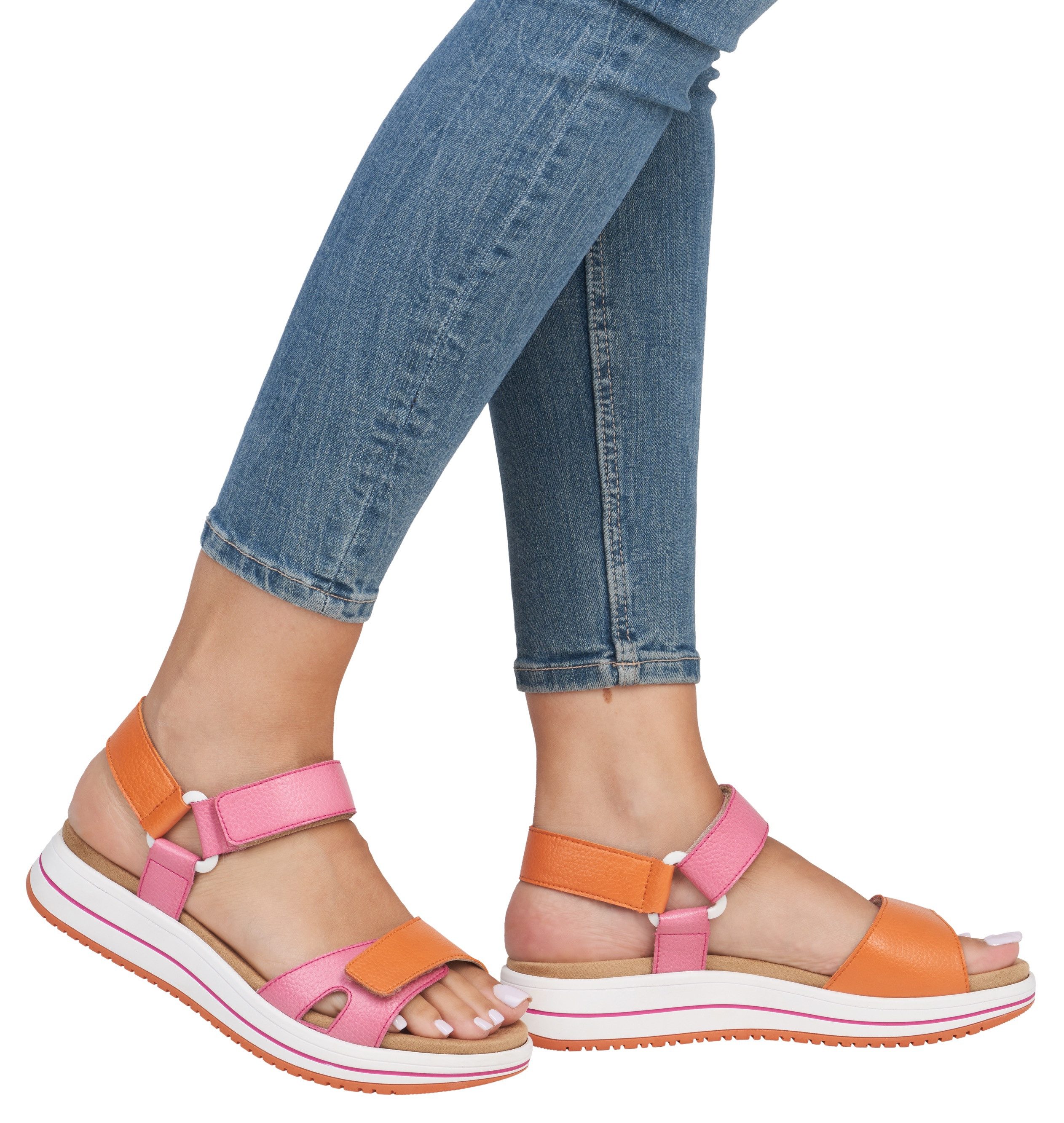 Remonte Elisabeth Hurley-Collection Riemchensandale, Keilabsatz, Klettschuh günstig online kaufen