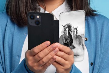 MuchoWow Handyhülle Pferde - Tiere - Illustration, Handyhülle Telefonhülle Apple iPhone 13 Mini