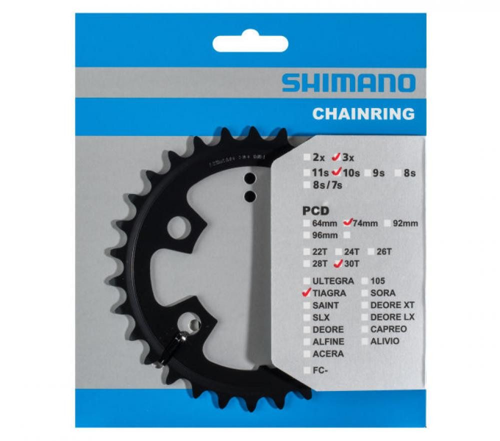 Shimano Kettenschaltung Kettenblätter TIAGRA FC-4703, 30 Zähne (MM), 74 mm, Schwarz, Stahl