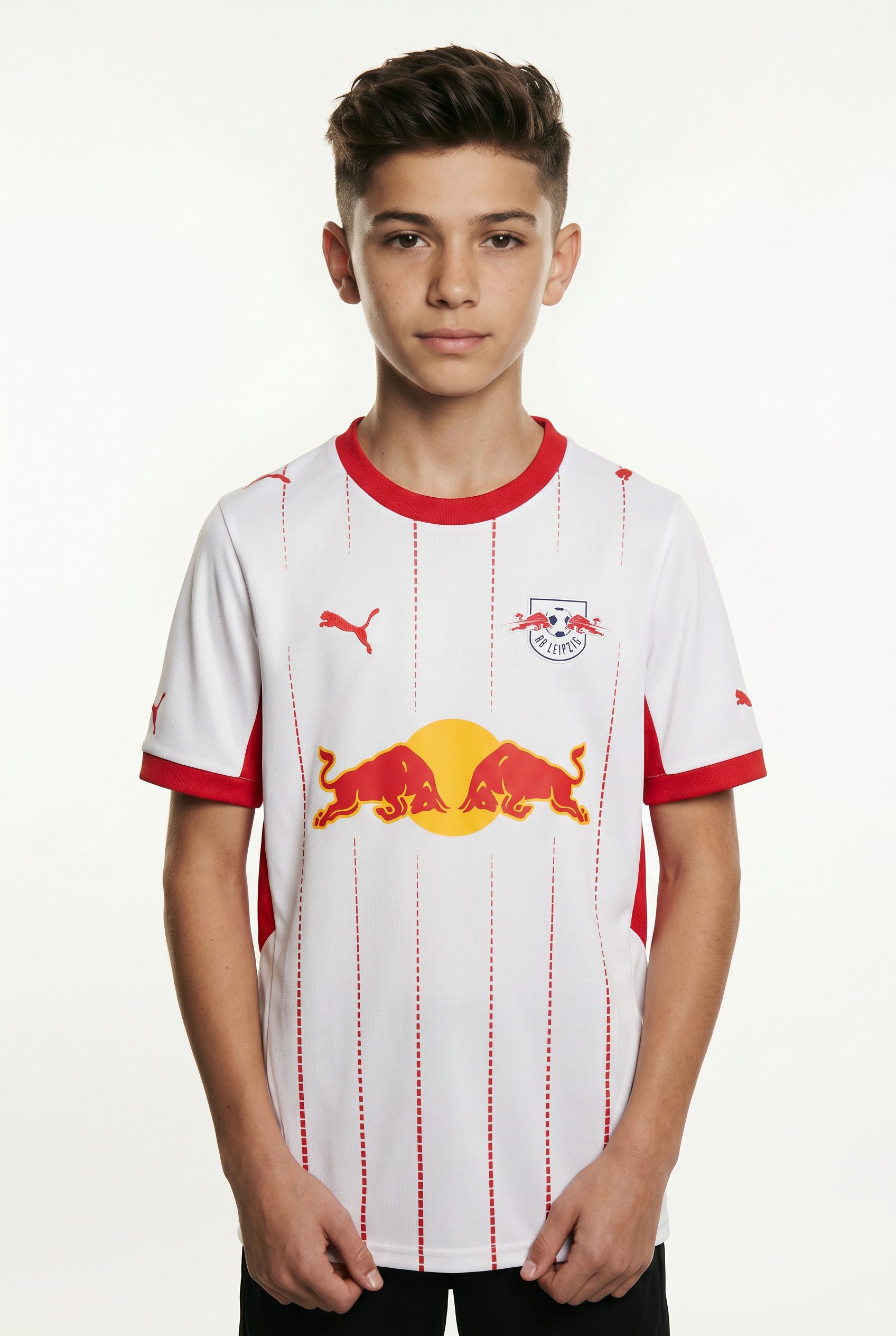 PUMA Fußballtrikot RBL HOME JERSEY REPLICA JR für Jugendliche, mit Print-Applikationen, atmungsaktiv, Kurzarm