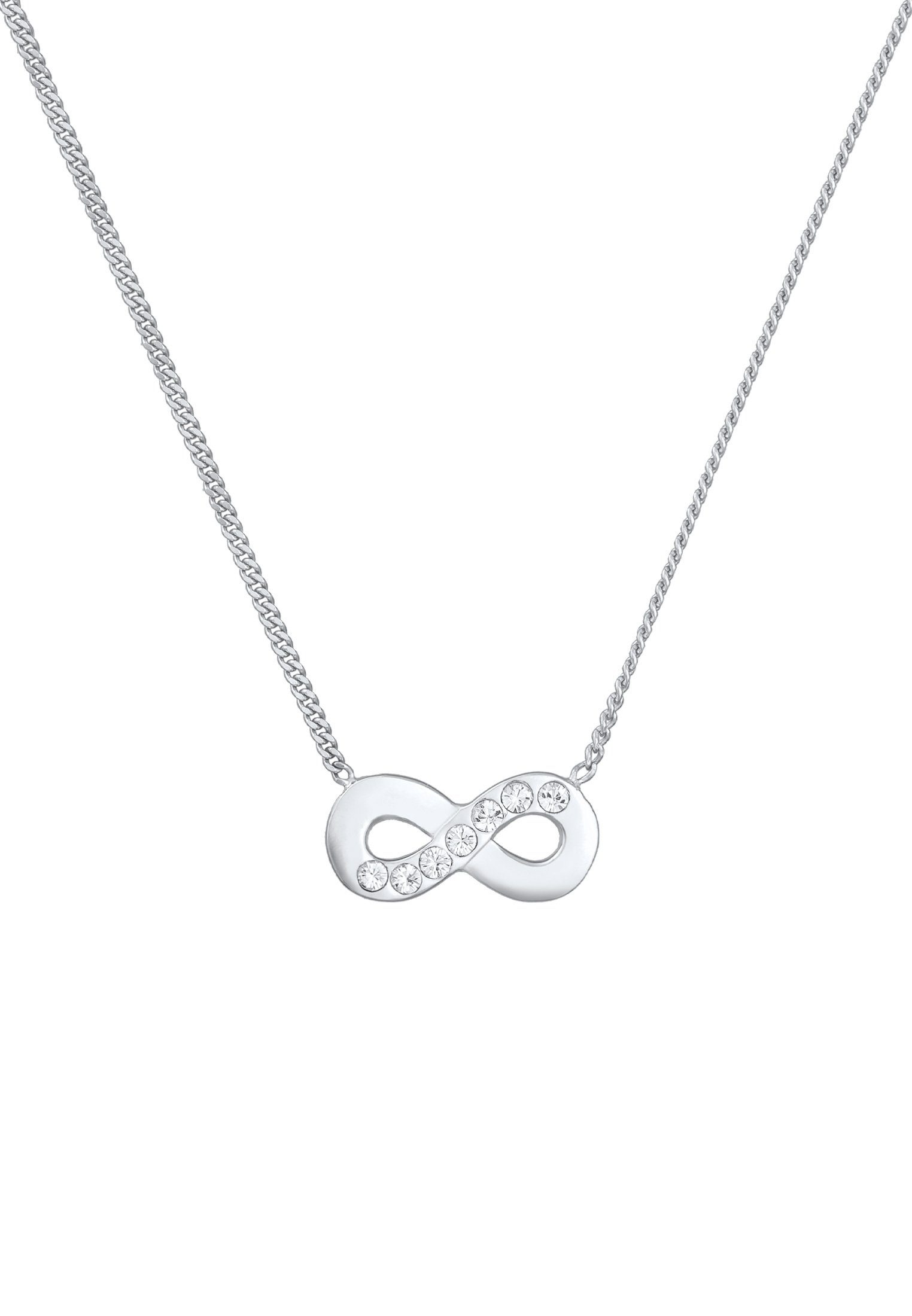 Infinity Silber, Symbol mit Liebe Anhänger Kette Infinity Elli Kristalle