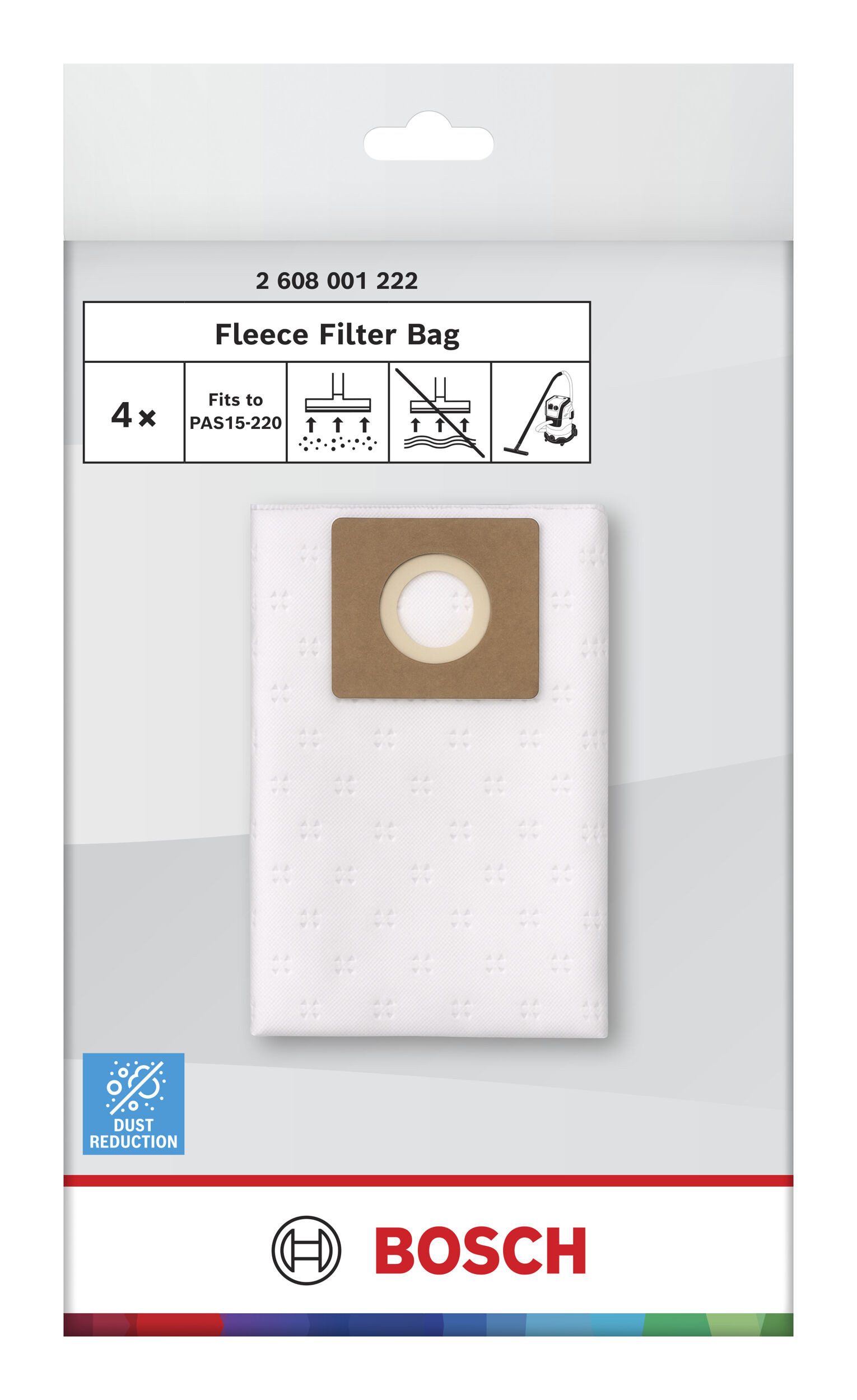BOSCH Staubsaugerbeutel, Vliesbeutel für Staubsauger, 520 x 500 mm - 4er Pack (4 Stück)