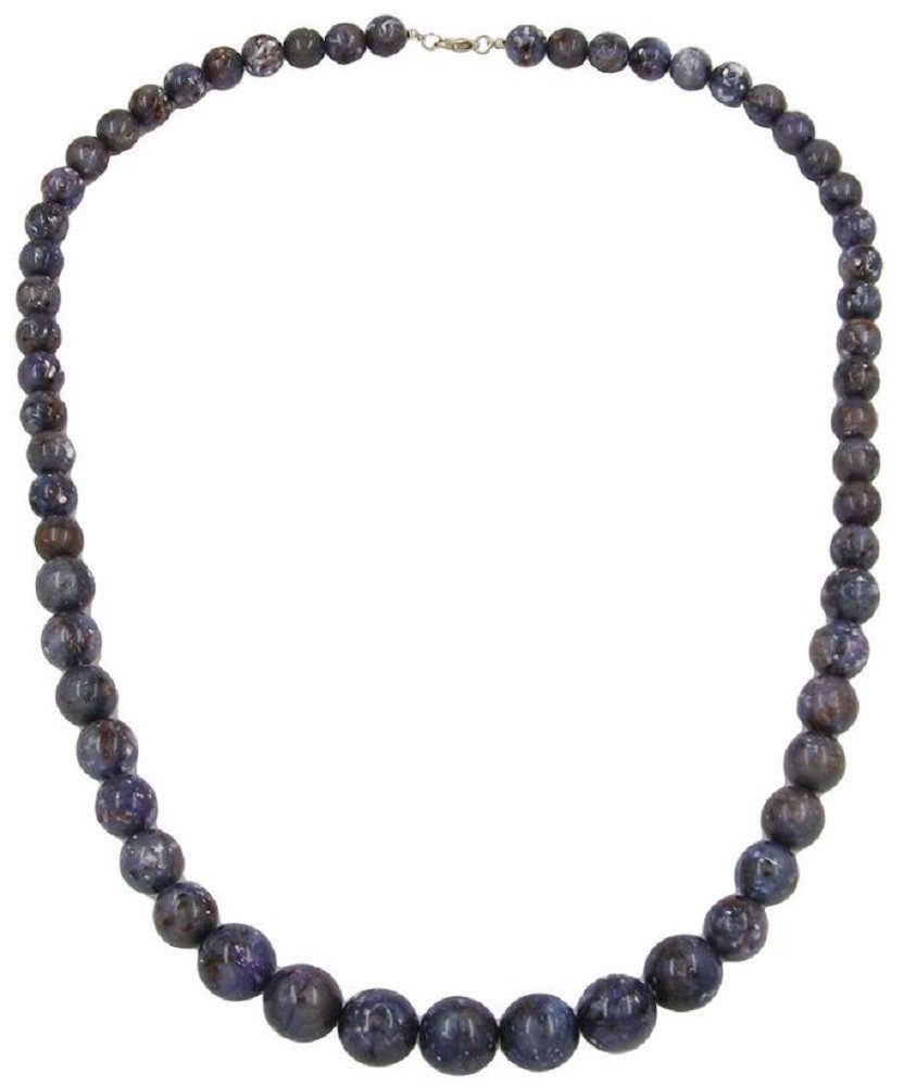 Collier Kette Kunststoffperlen verlaufend grau-lila-marmoriert 75 cm