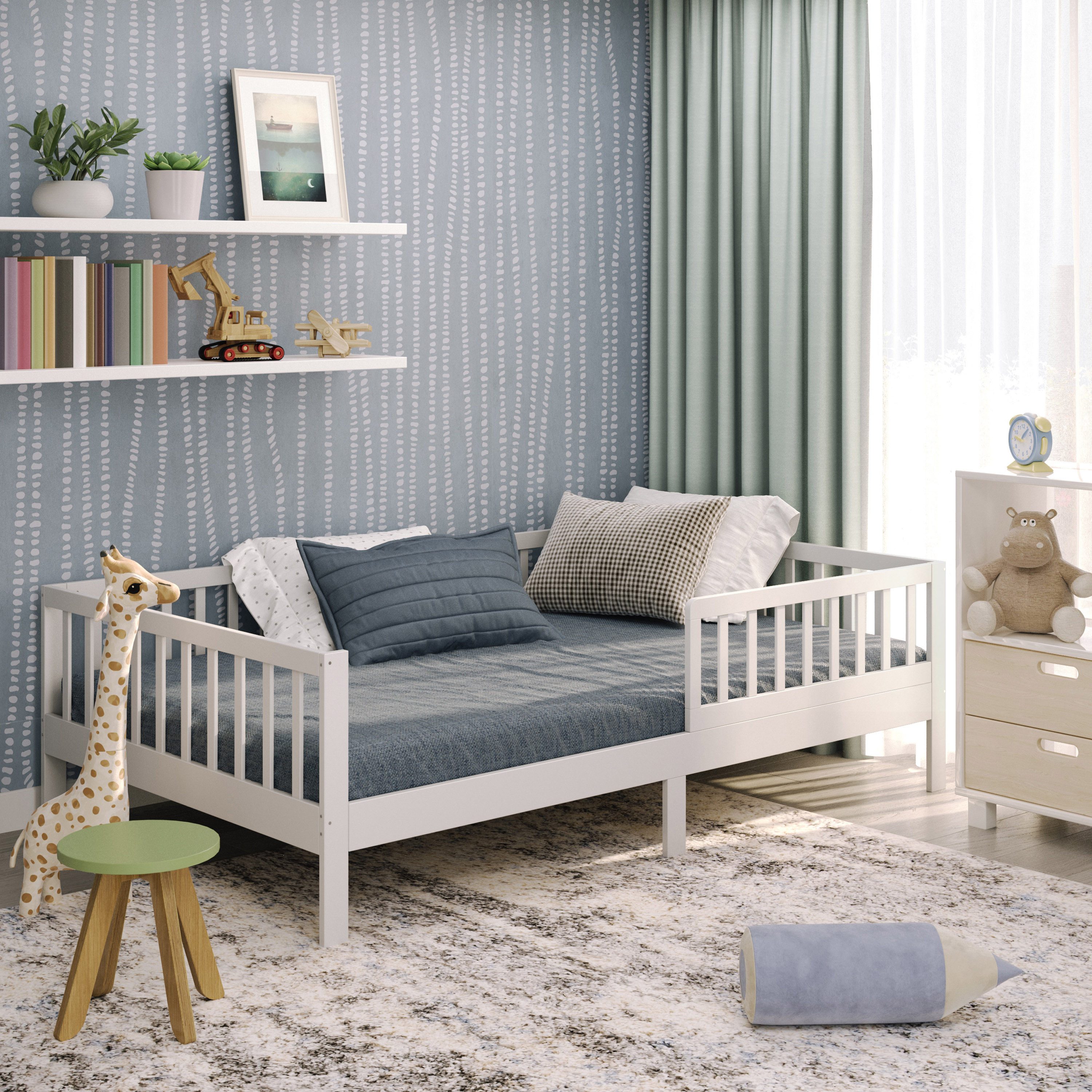 CADANI Kinderbett Nik - abnehmbarer Rausfallschutz - bis 200 kg belastbar ( günstig online kaufen