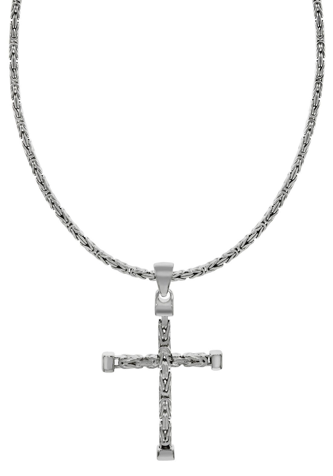 Firetti Kette mit Anhänger Schmuck Geschenk Silber 925 Halsschmuck Halskette 4-kant Königskette, Made in Germany