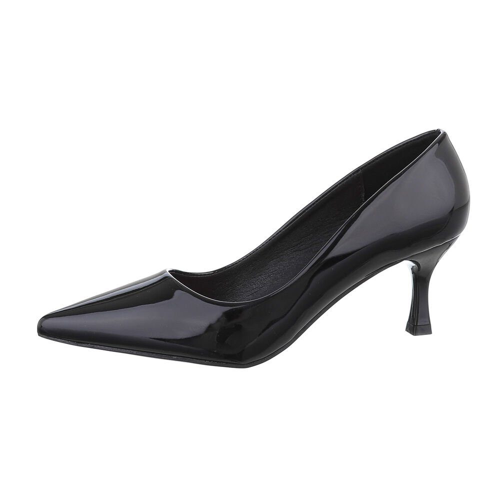 Ital-Design Damen Abendschuhe Elegant Pumps Pfennig-/Stilettoabsatz Klassische Pumps in Schwarz