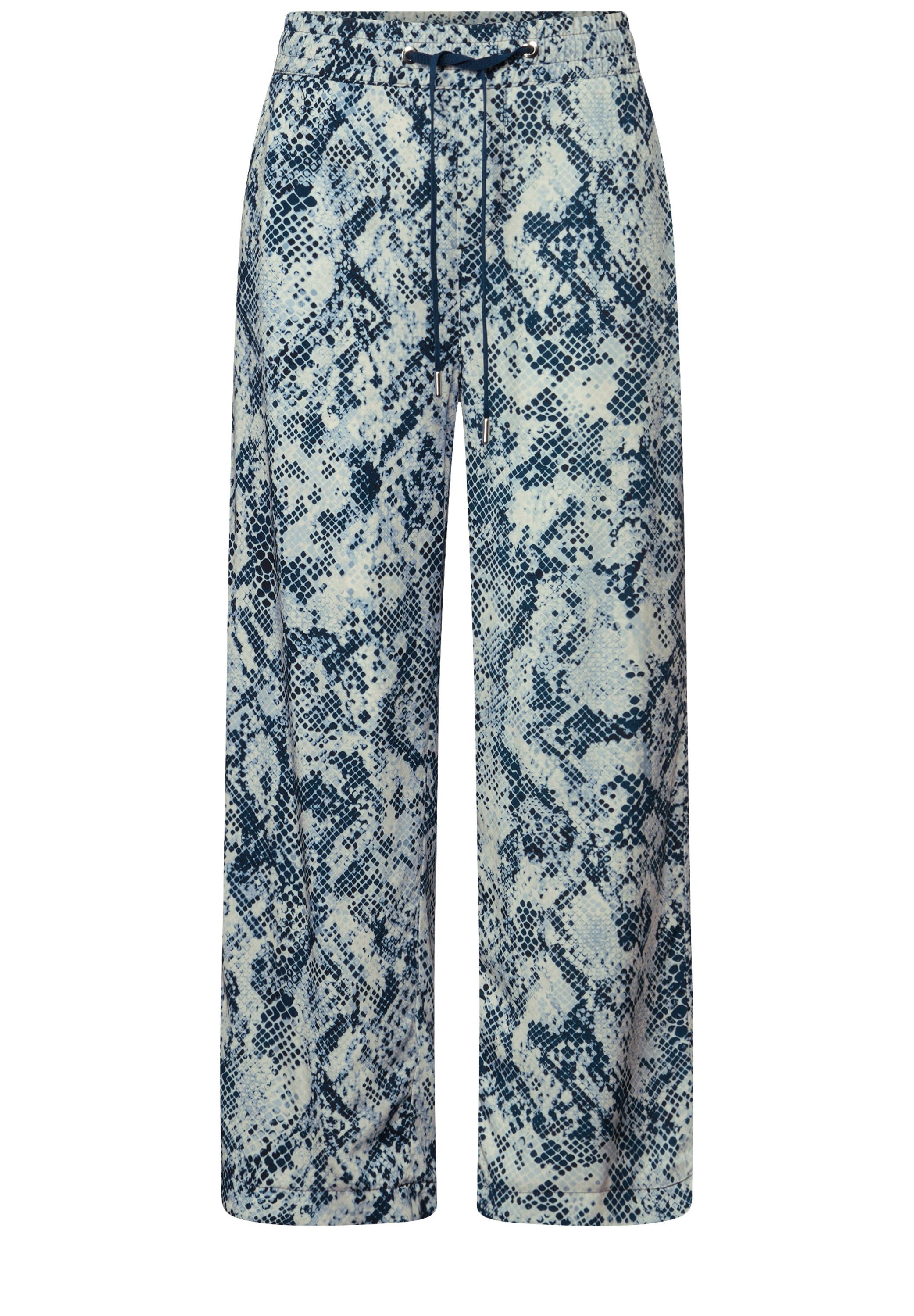 STREET ONE Stoffhose Gemusterte Wide Leg günstig online kaufen