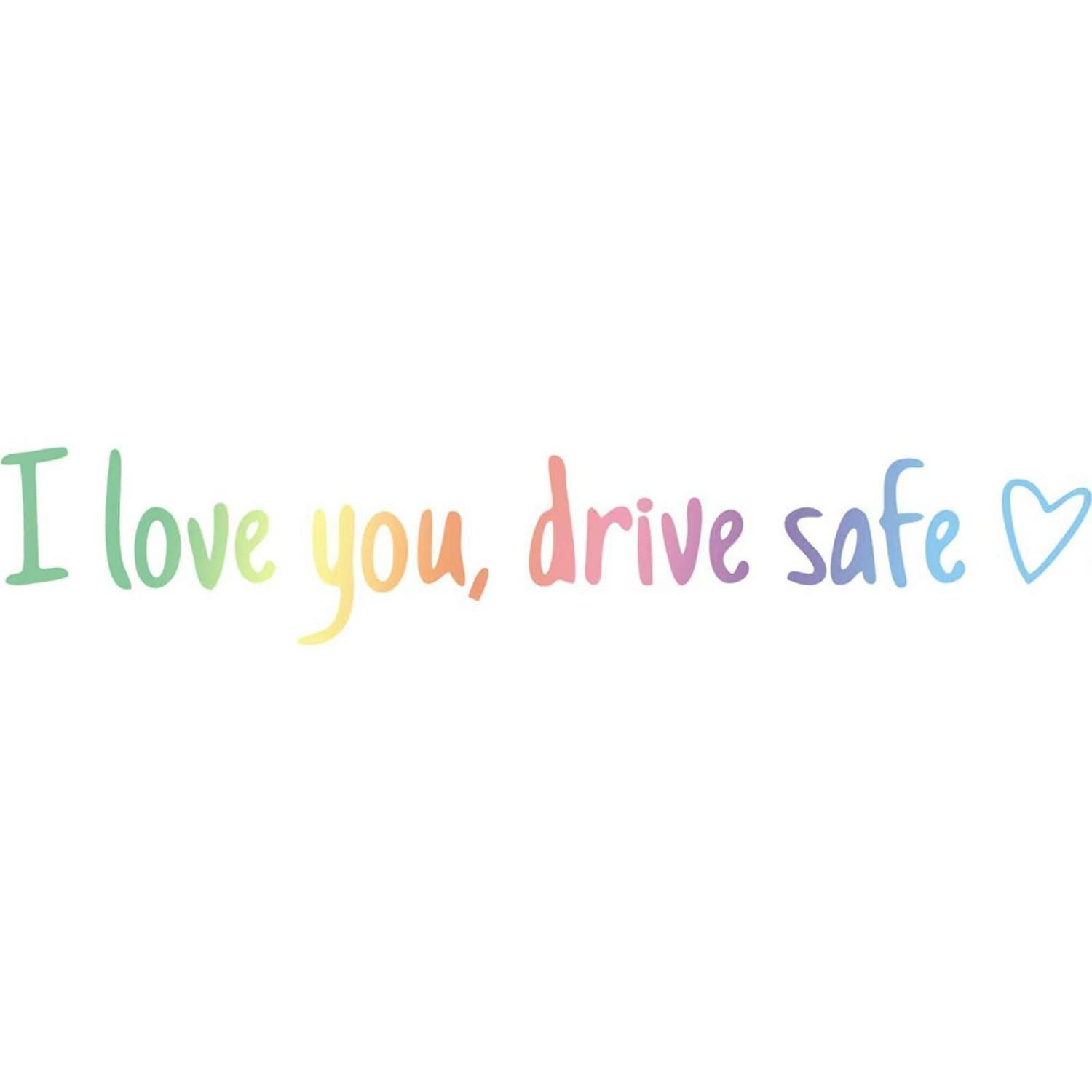 LuxusKollektion Aufkleber Auto Aufkleber Spiegel Vinyl 11x2cm I Love You Drive Safe Farbenfroh