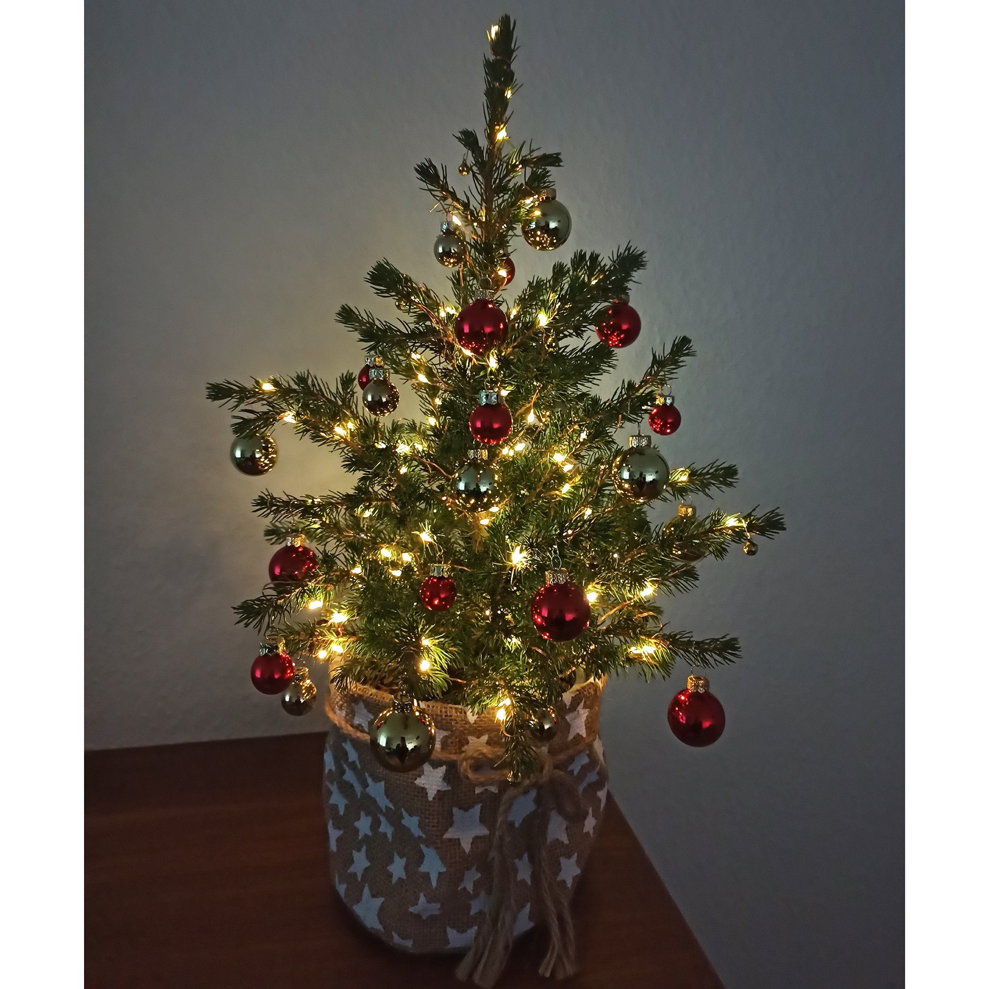 Annastore Weihnachtsbaumkugel Kleine Baumkugeln Glas - cm/3 18 - aus Stück Ø Baumschmuck, cm Herbstblond Christbaumschmuck 2 Christbaumkugeln