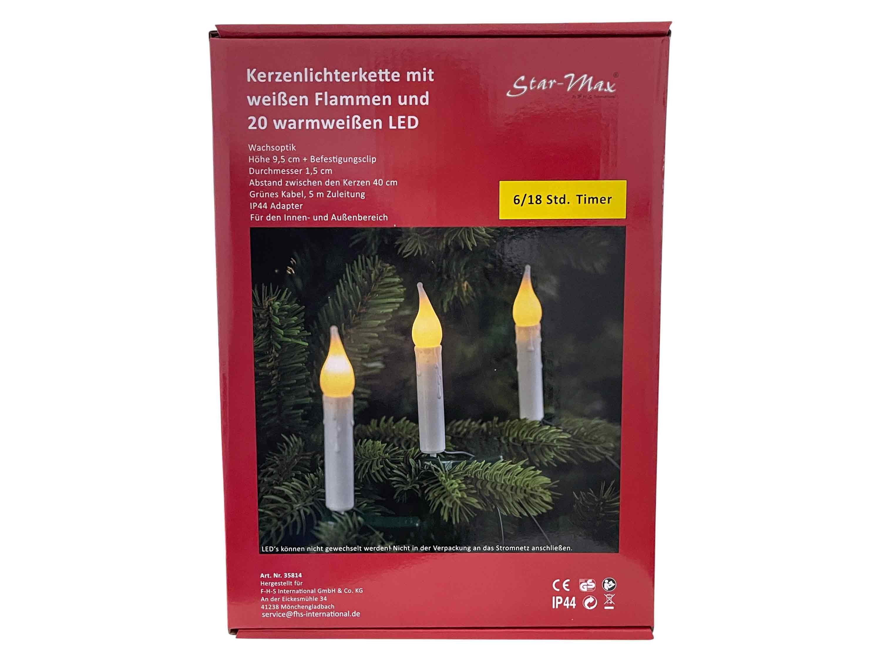 F-H-S International LED-Christbaumkerzen, weiß 20 Kerzen günstig online kaufen
