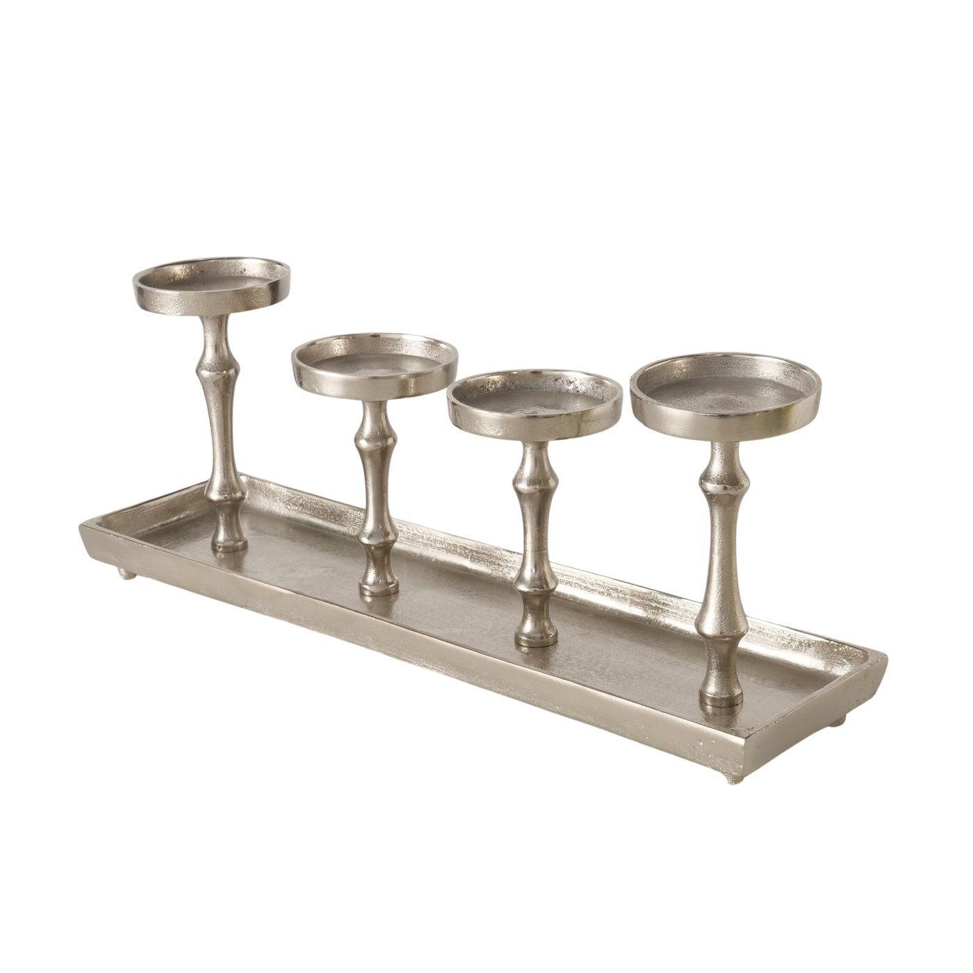 BOLTZE GRUPPE GmbH Kerzenhalter Boltze Kerzenleuchter Furo Länge 53,5cm, silber 2057767 (1 St)