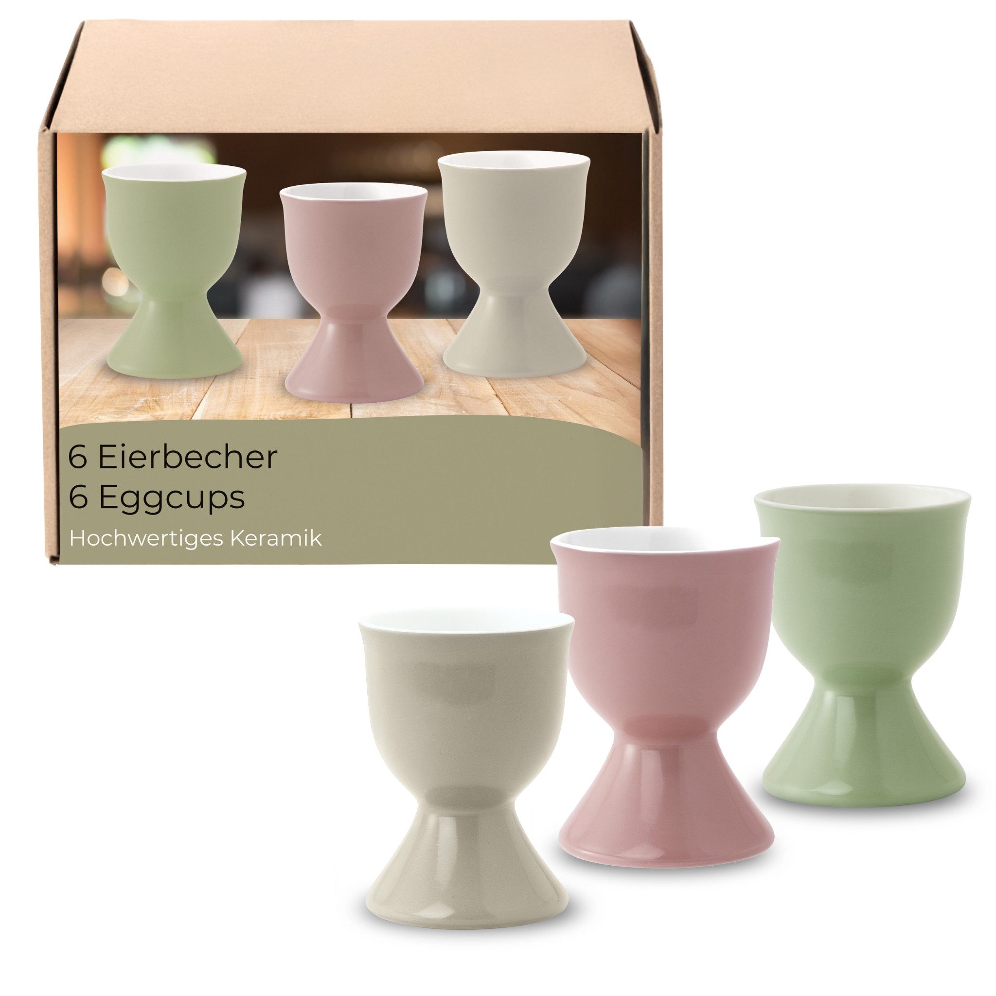 matches21 HOME & HOBBY Eierbecher, (6-tlg), Spülmaschinenfeste Eierhalter für Frühstückstisch