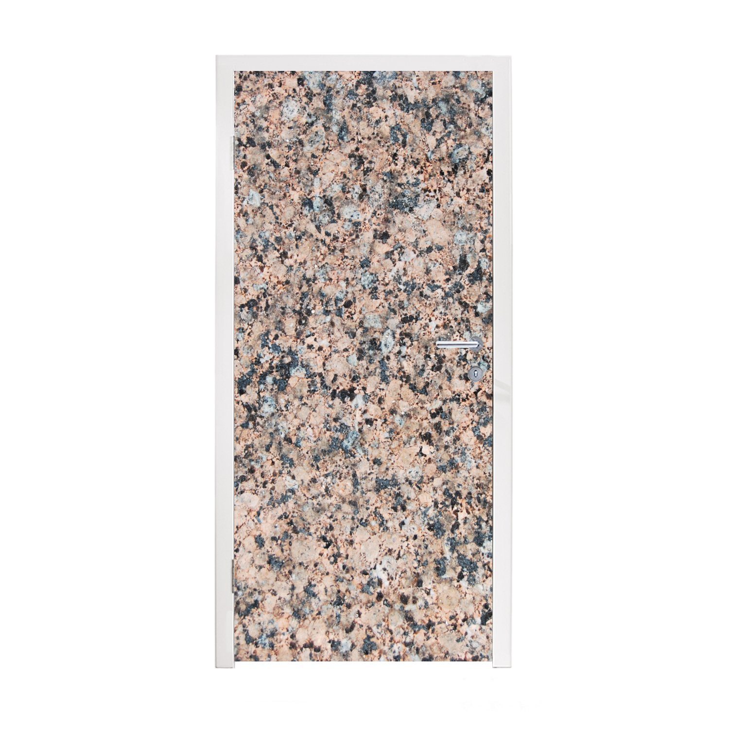 MuchoWow Türtapete Granit - Stein - Muster - Design - Braun - Grau, Matt, bedruckt, (1 St), Fototapete für Tür, Türaufkleber, 75x205 cm