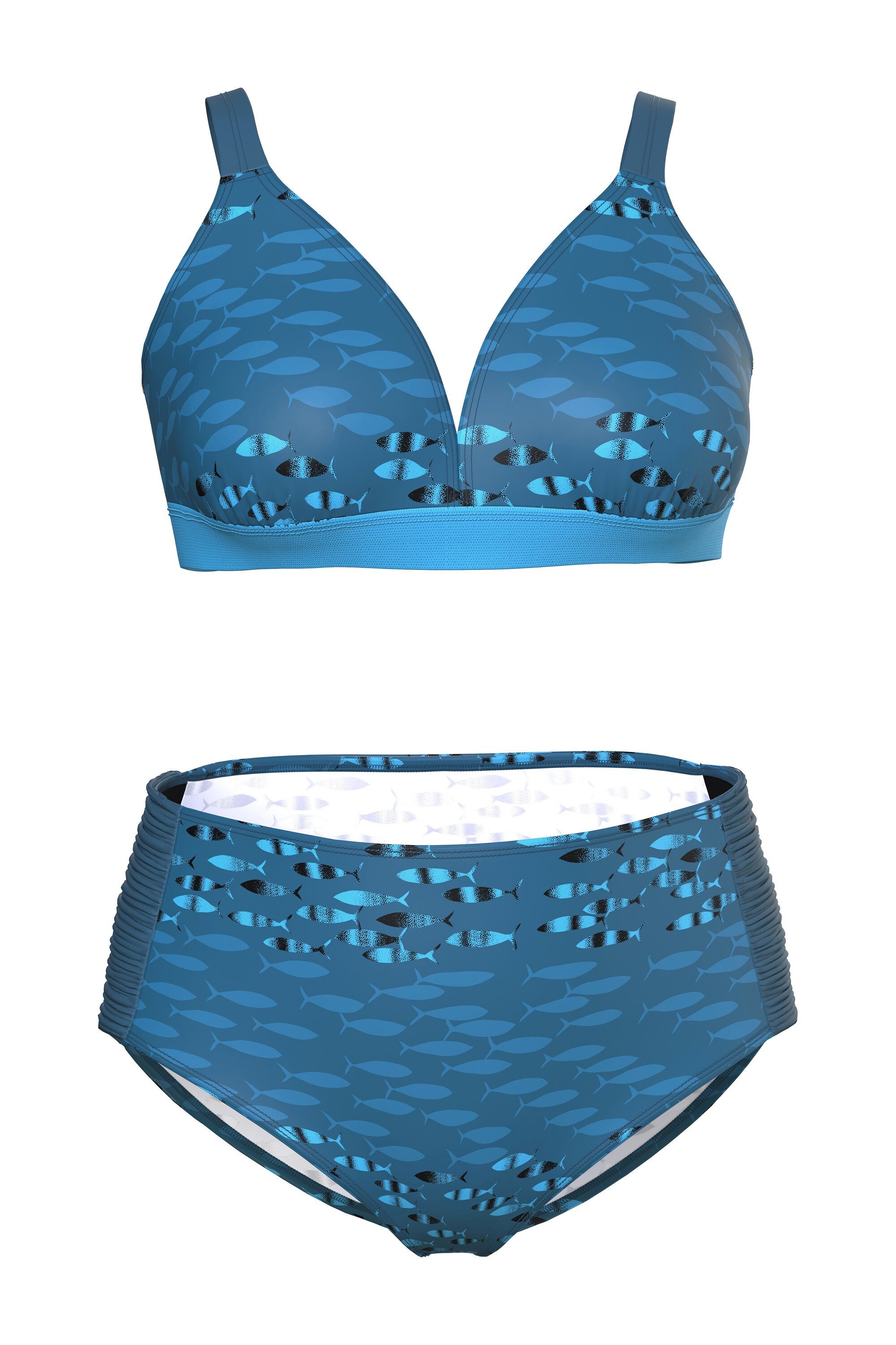 Ulla Popken Bügel-BH Bikini Fische ohne Softcups Träger verstellbar günstig online kaufen