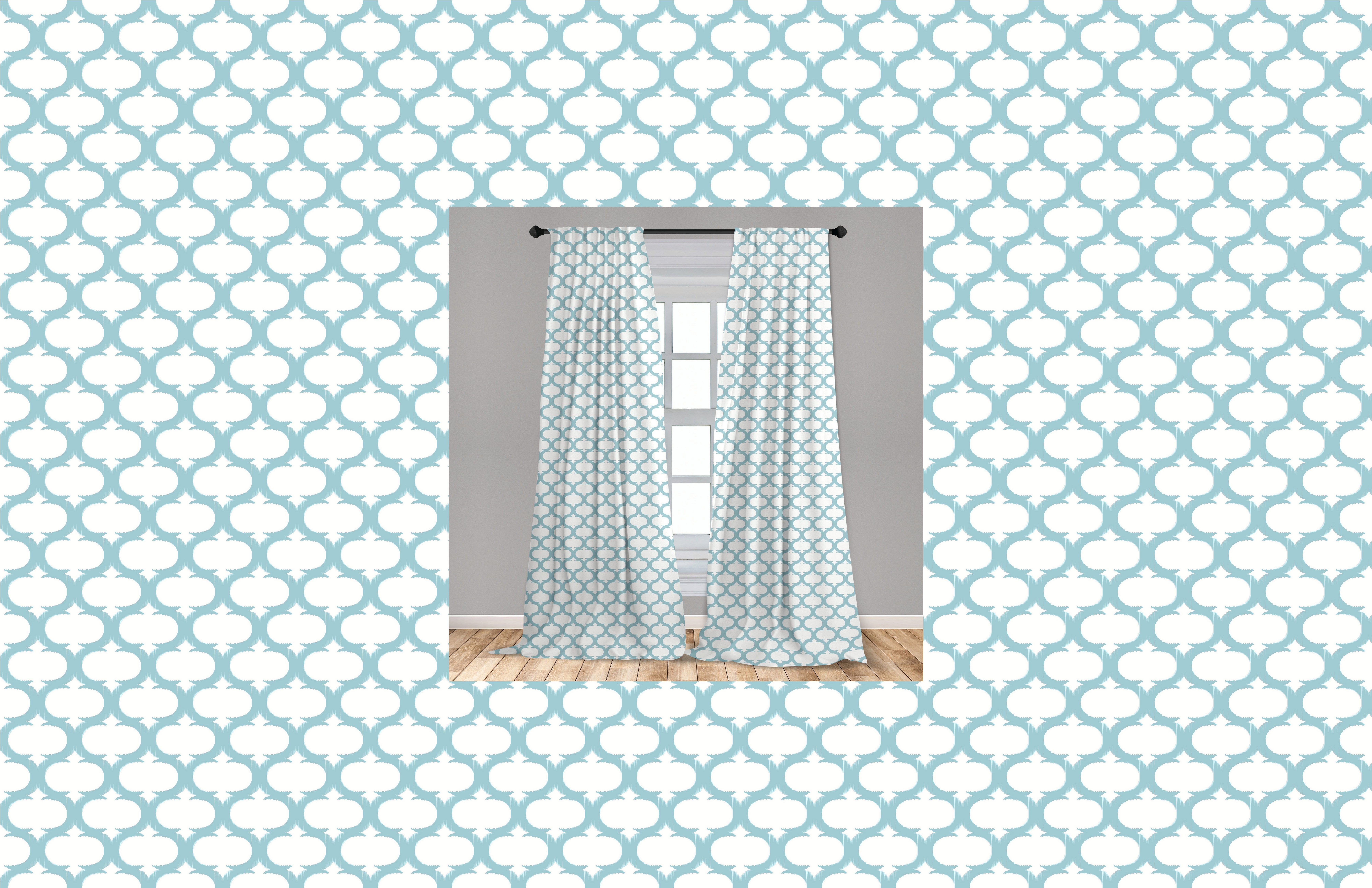 Gardine Vorhang für Wohnzimmer Schlafzimmer Microfaser, Wasser Dekor, Abakuhaus, Mesh Kurvige