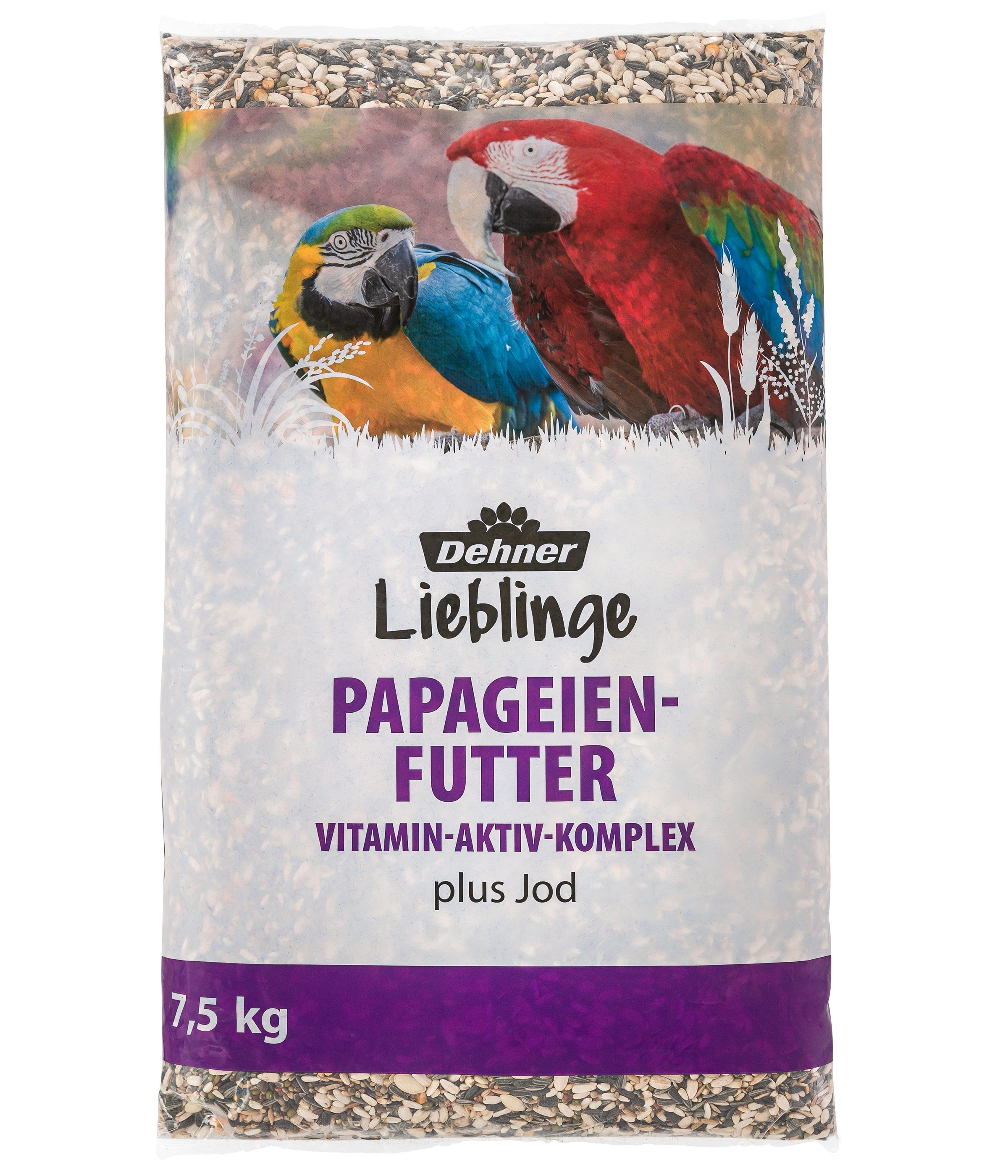 Dehner Papageien-Futter, mit Vitamin-Aktiv-Komplex, Ergänzungsfutter für: Papageien, mit Vitamin-Aktiv-Komplex und Jod