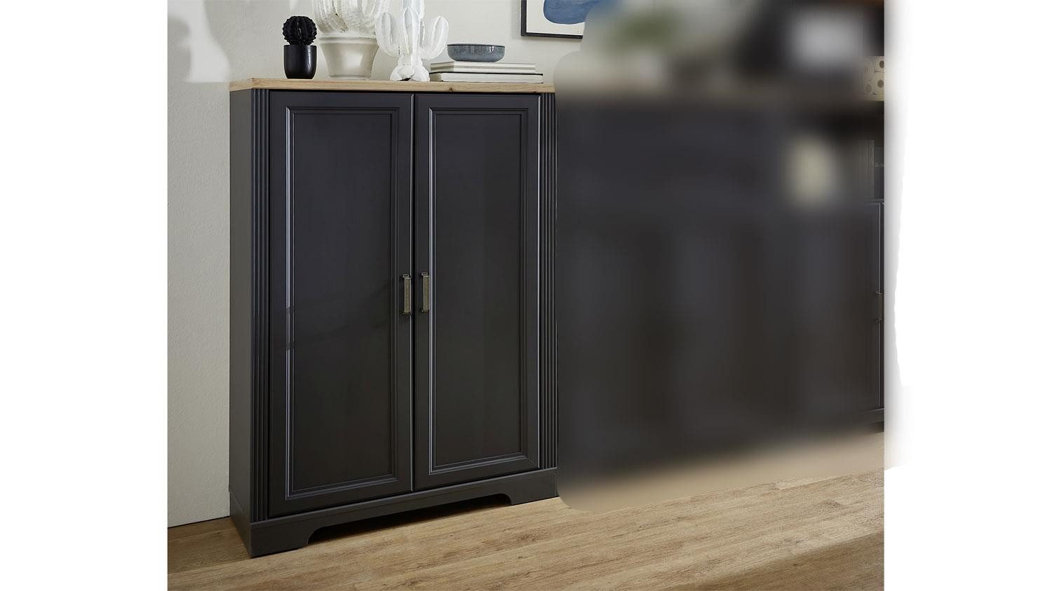 Innostyle Aktenschrank Aktenschrank Jasmin in graphit grau Akzente Artisan Eiche