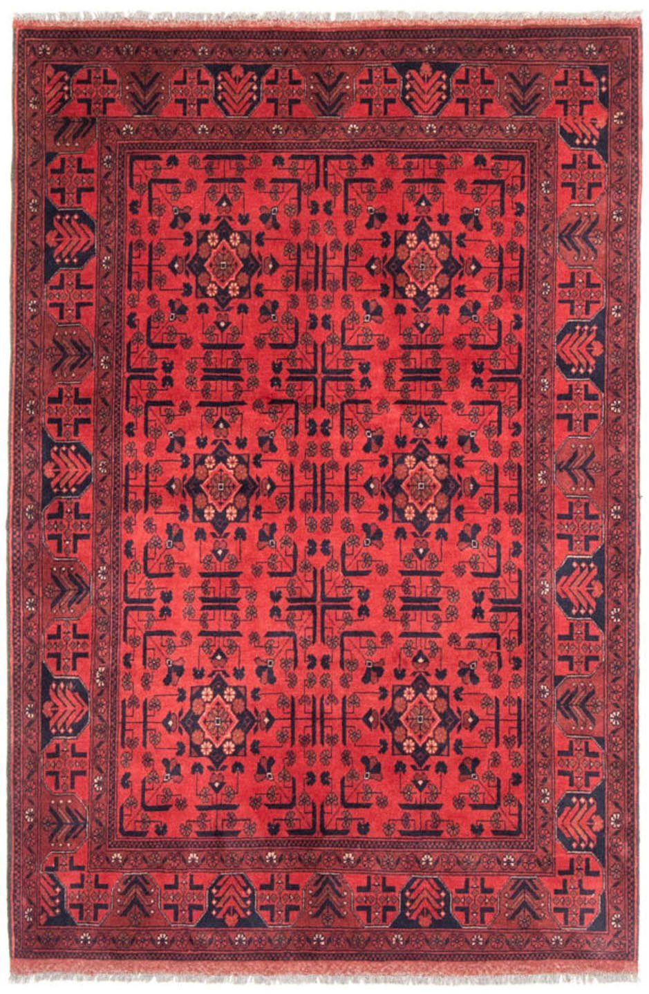 Wollteppich Khal Mohammadi morgenland, Rosso mm, cm, Handgeknüpft 190 7 130 Durchgemustert rechteckig, Höhe: x