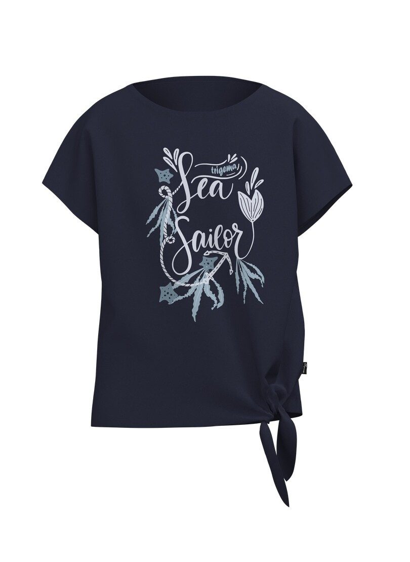 Trigema T-Shirt TRIGEMA T Shirt mit Maritimem Motiv (1-tlg)