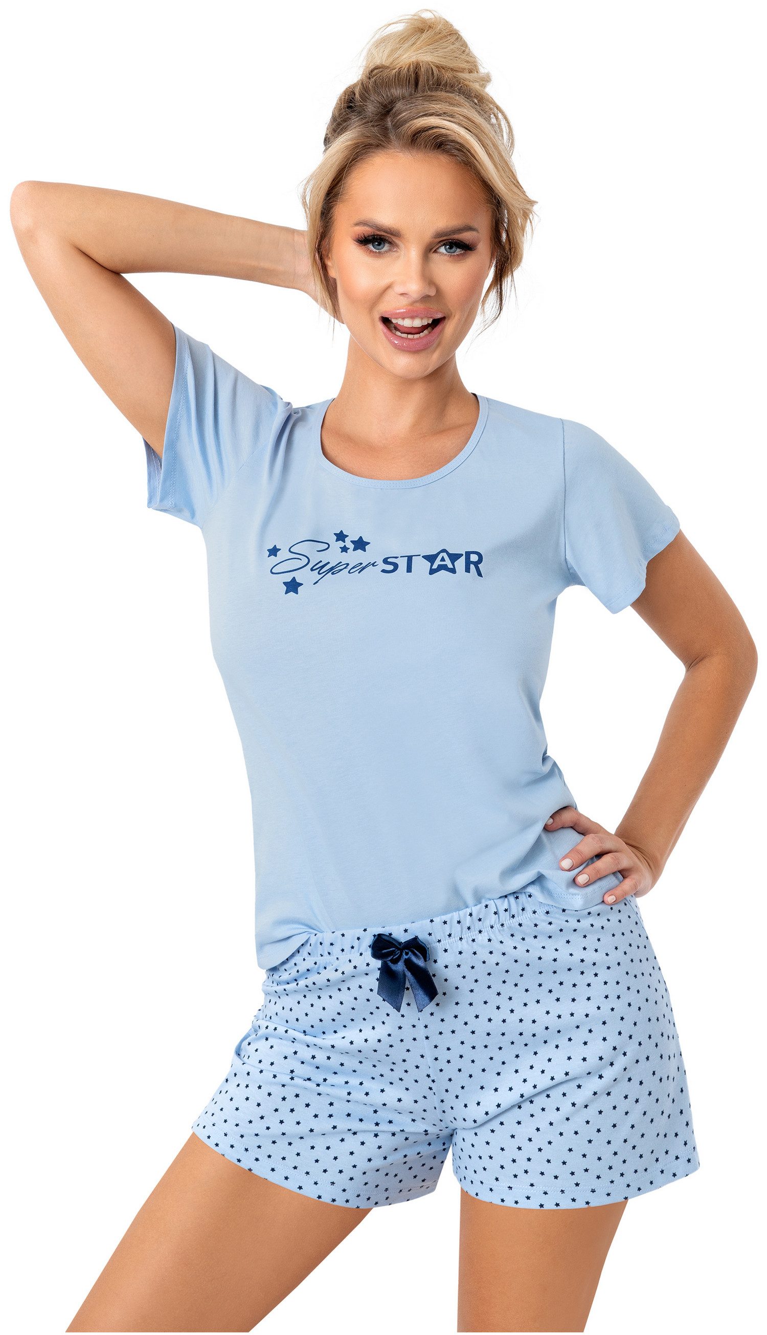 Donna Shorty Star (Set, 2 tlg., 2-teilig) Damen Pyjama 2-teilig Shorty Schl günstig online kaufen
