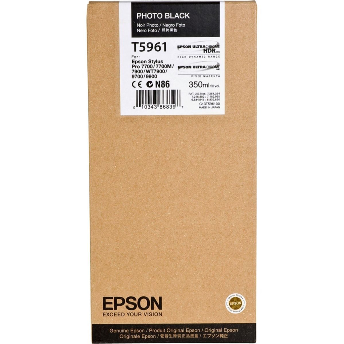 Epson Tintenpatrone photo T 596 350 ml T 5961 Tintenpatrone
