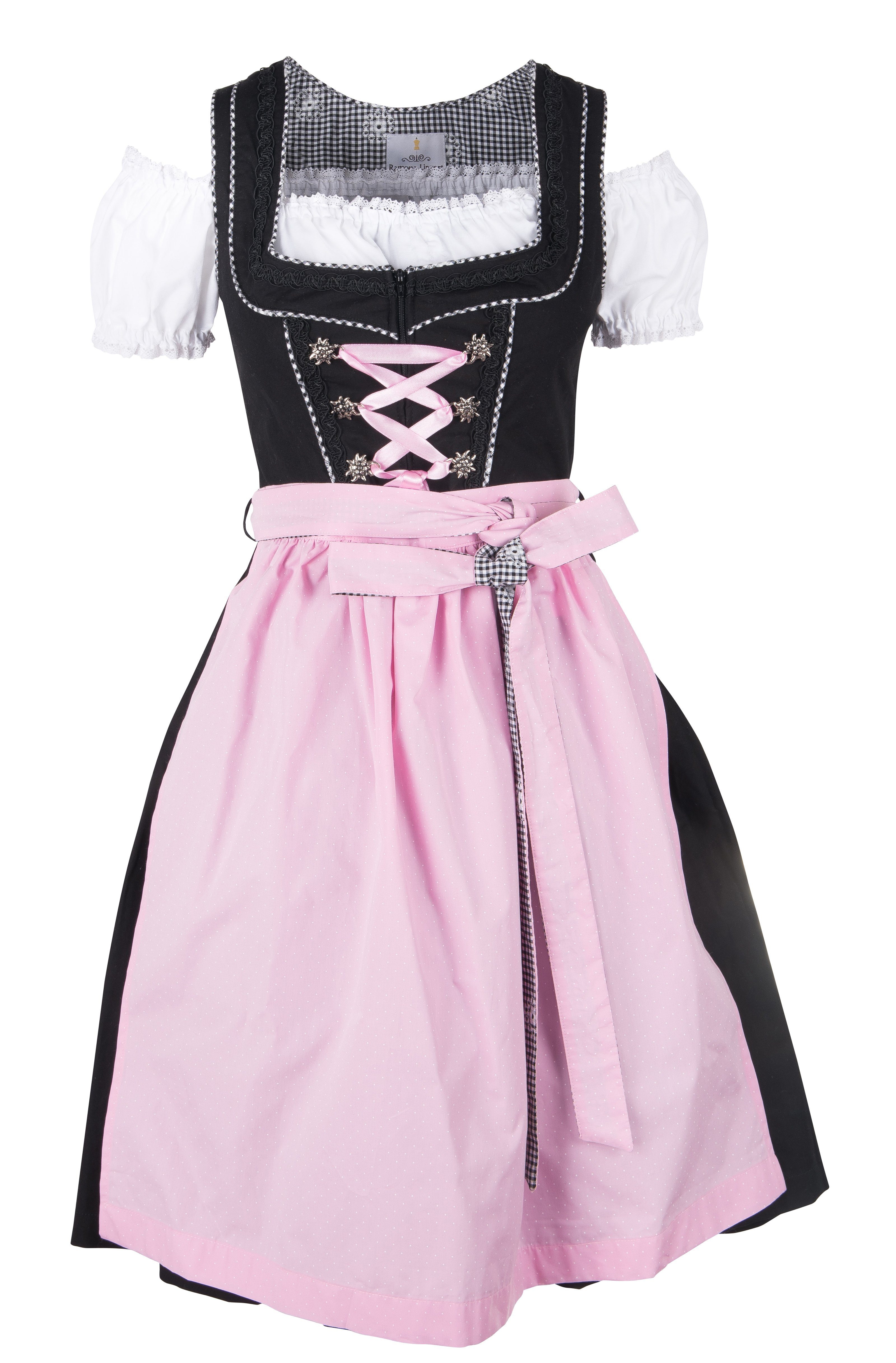 Ramona Lippert Pia schwarz rosa cm Bluse mit rosa Rocklänge 60 Dirndl