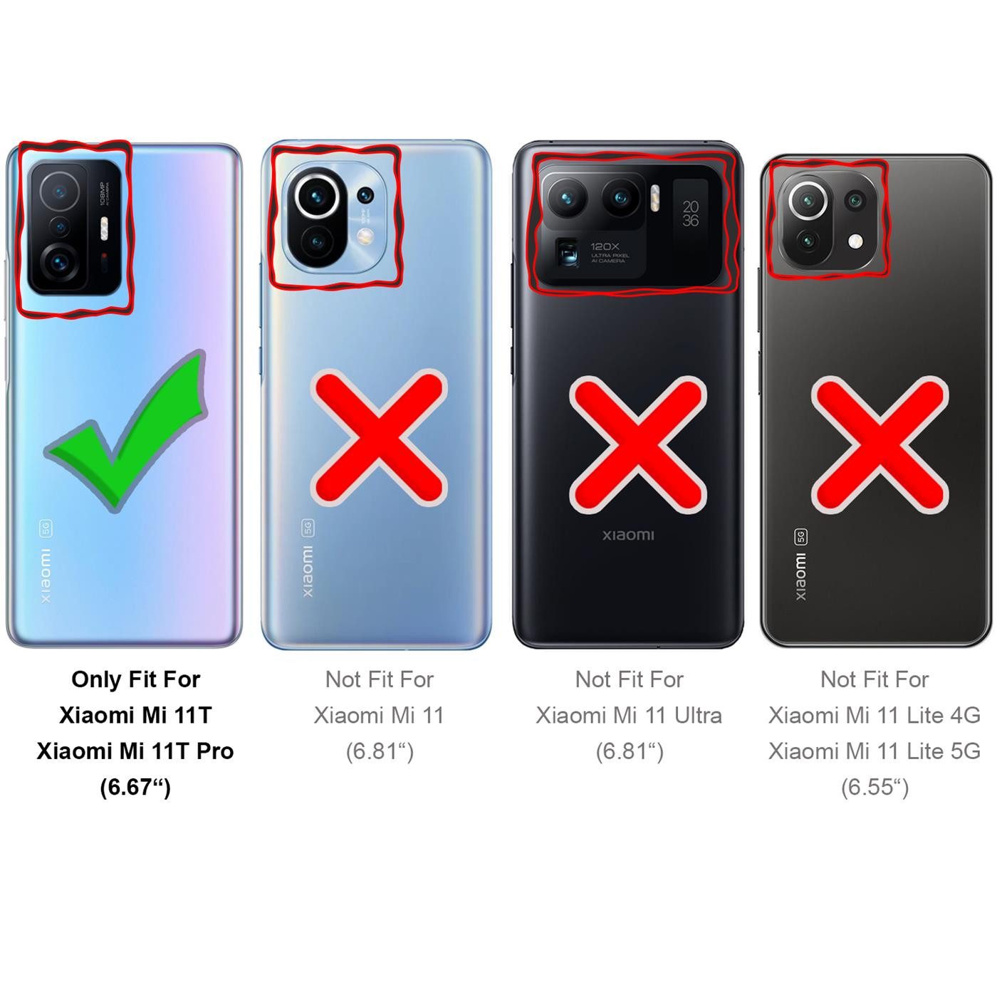 CoolGadget Handyhülle Black Series Handy Hülle für Xiaomi Mi 11T 6,67 Zoll, Edle Silikon Schutzhülle für Xiaomi Mi 11T, Xiaomi 11T Pro Hülle