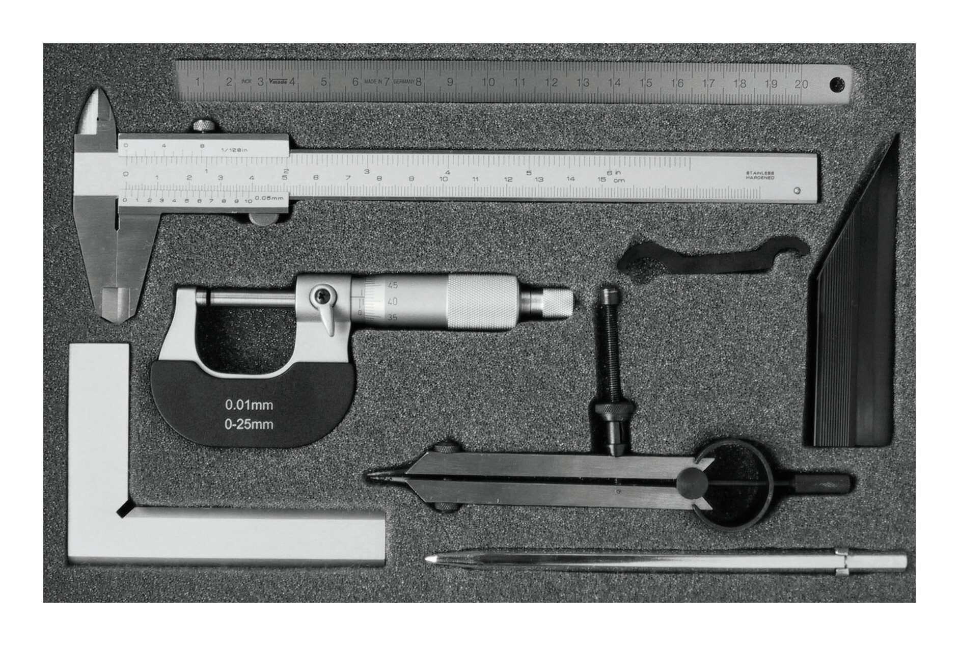 fortis Messschieber, Messzeug-Satz 7-teilig