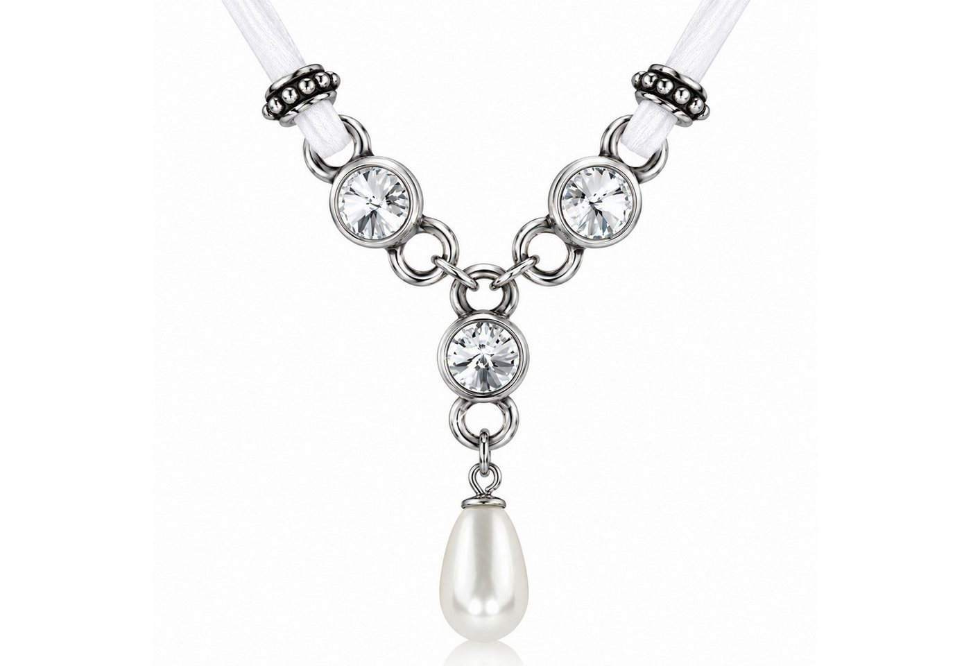 LUISIA® Kette mit Anhänger Halskette "Cami" mit Kristallen von Swarovski® und Perle (inkl. Schmuckbox)